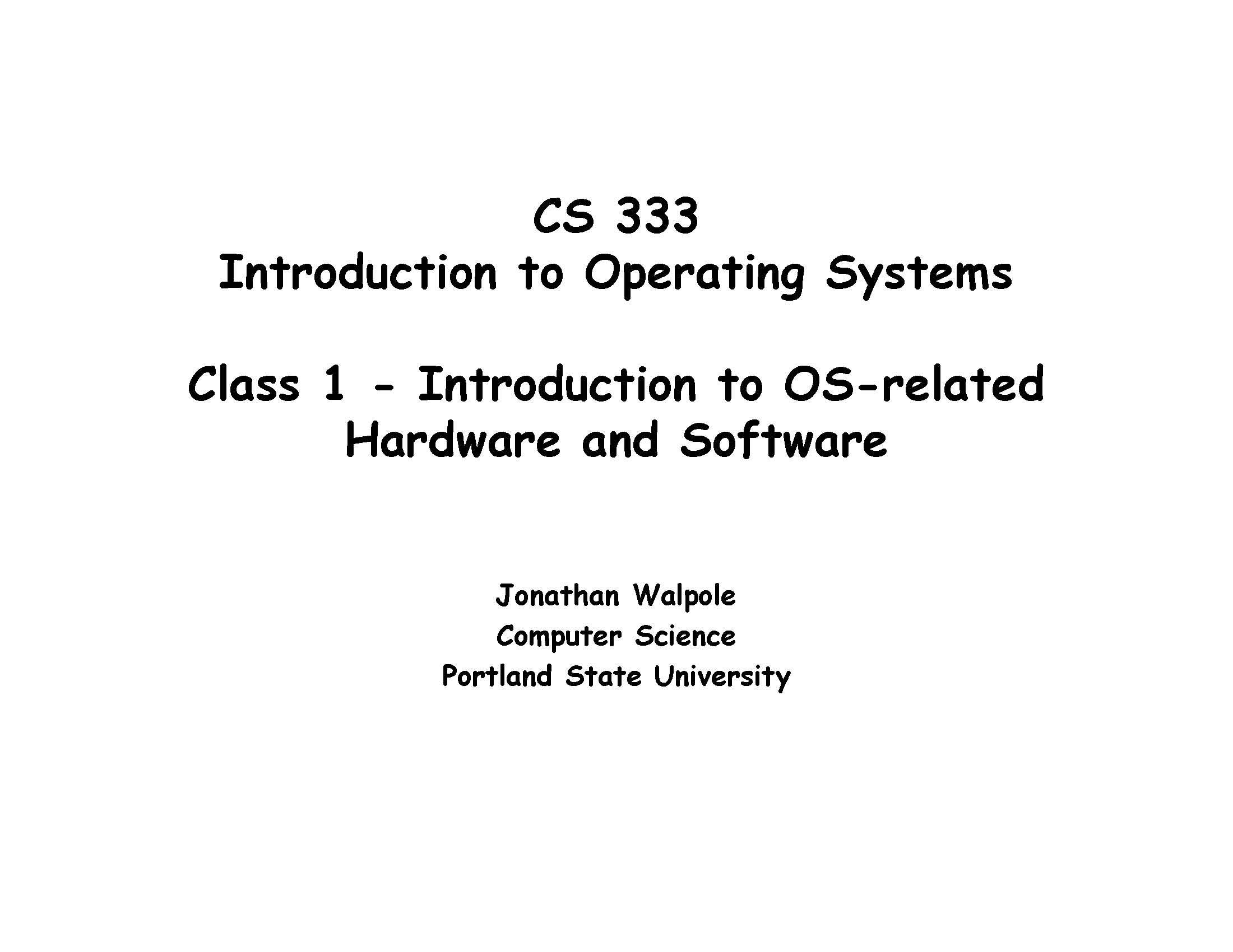 INTRO TO OPERATING SYSTEMS