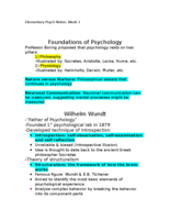 Psychology Notes Jan 26-Jan 30
