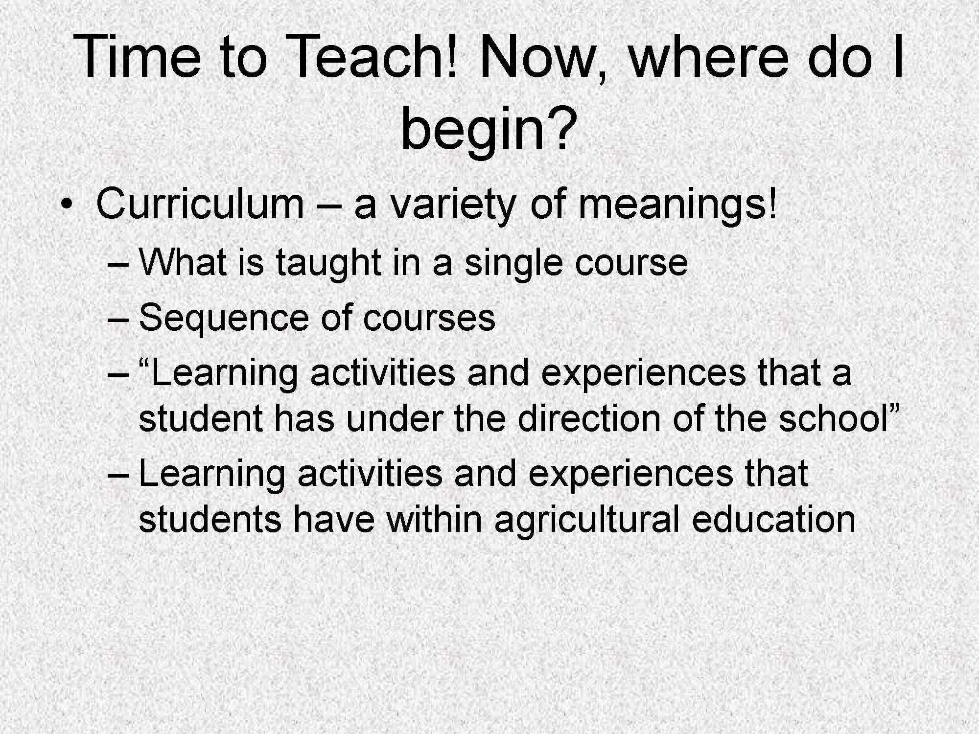 Introduction to Teaching Agriculture