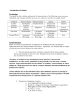 Introduction to Evolution Study Guide