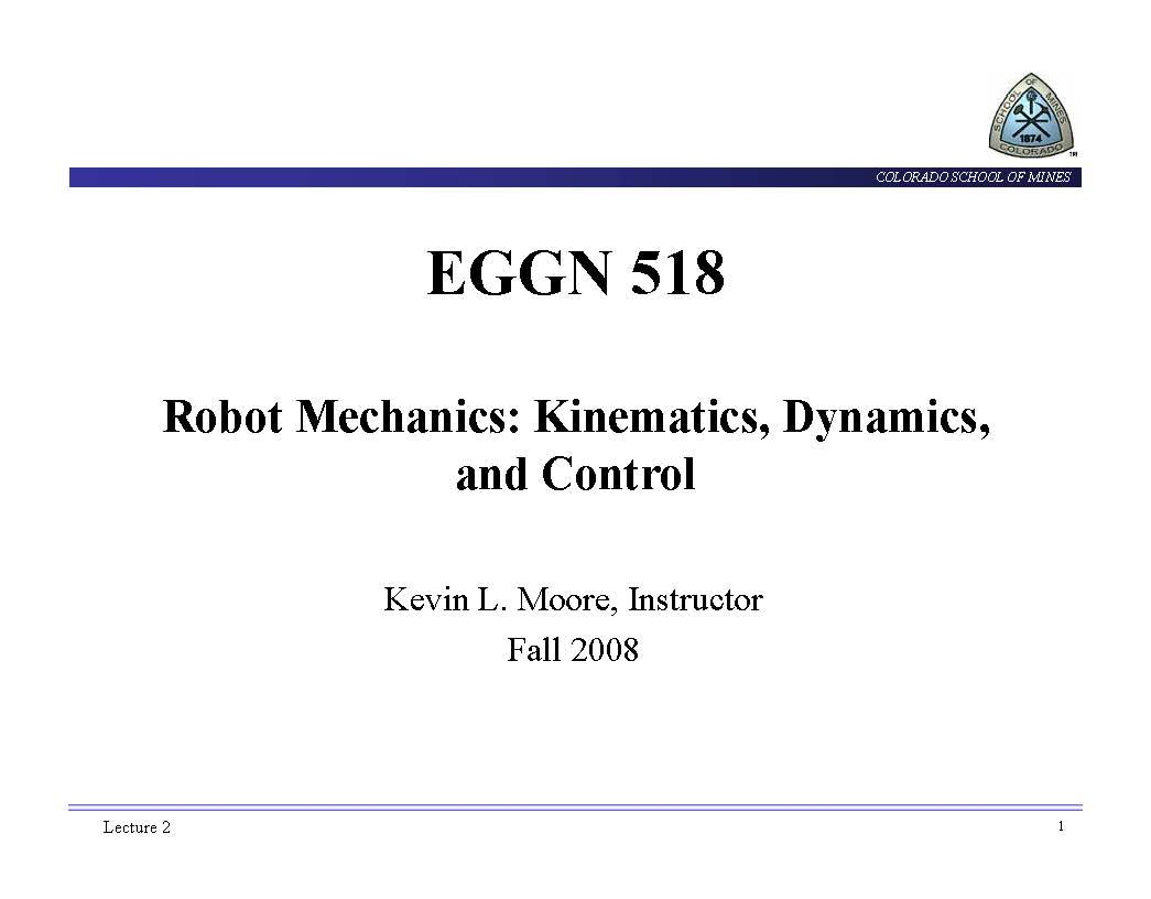 ROBOT MECHKINEMATICS,DYN,CTRL