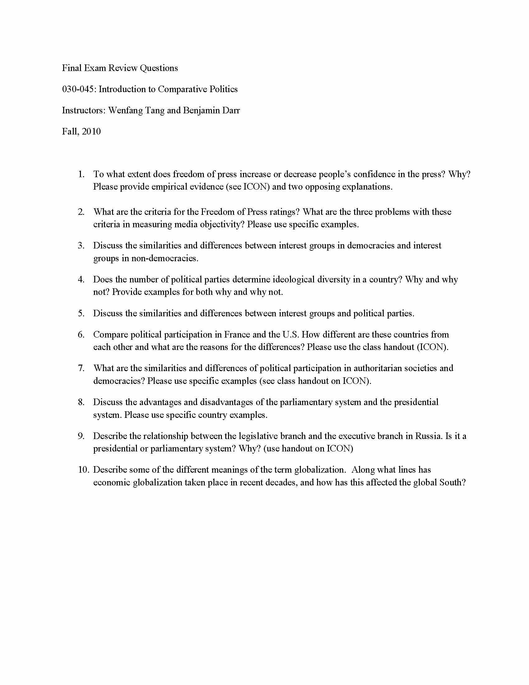 Introduction to Comparative Politics