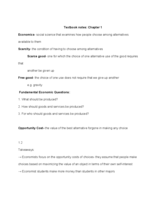 Econ Chapter 1 Notes