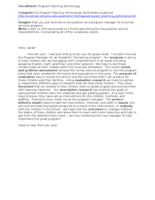 HSM 270 Week 1 Checkpoint 2 - Program Planning Terminology