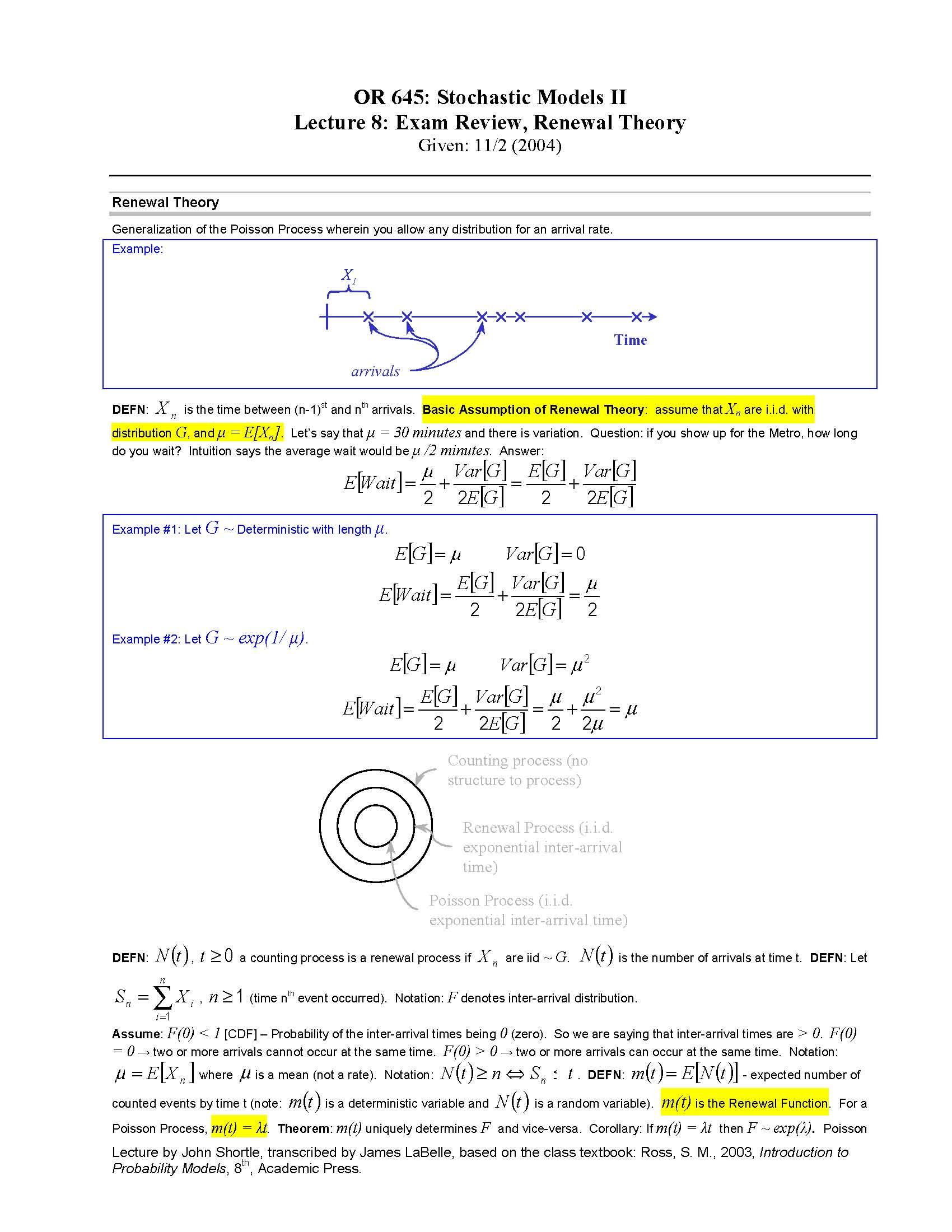 Stochastic Processes