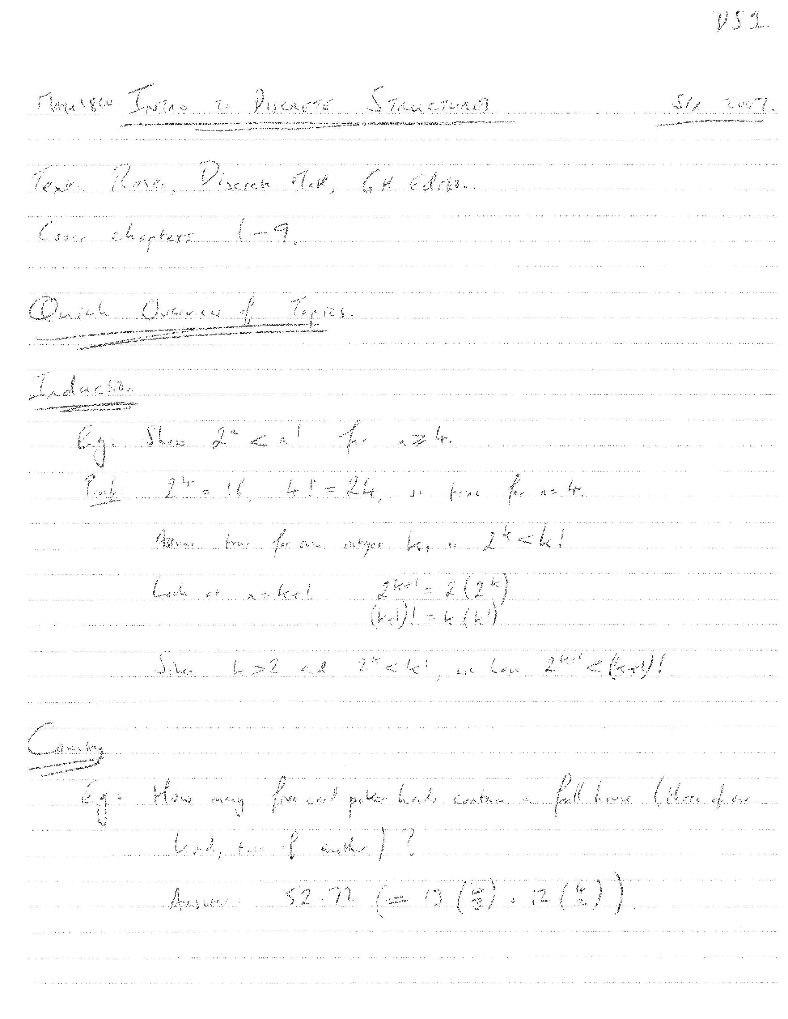 INTRO TO DISCRETE STRUCTURES