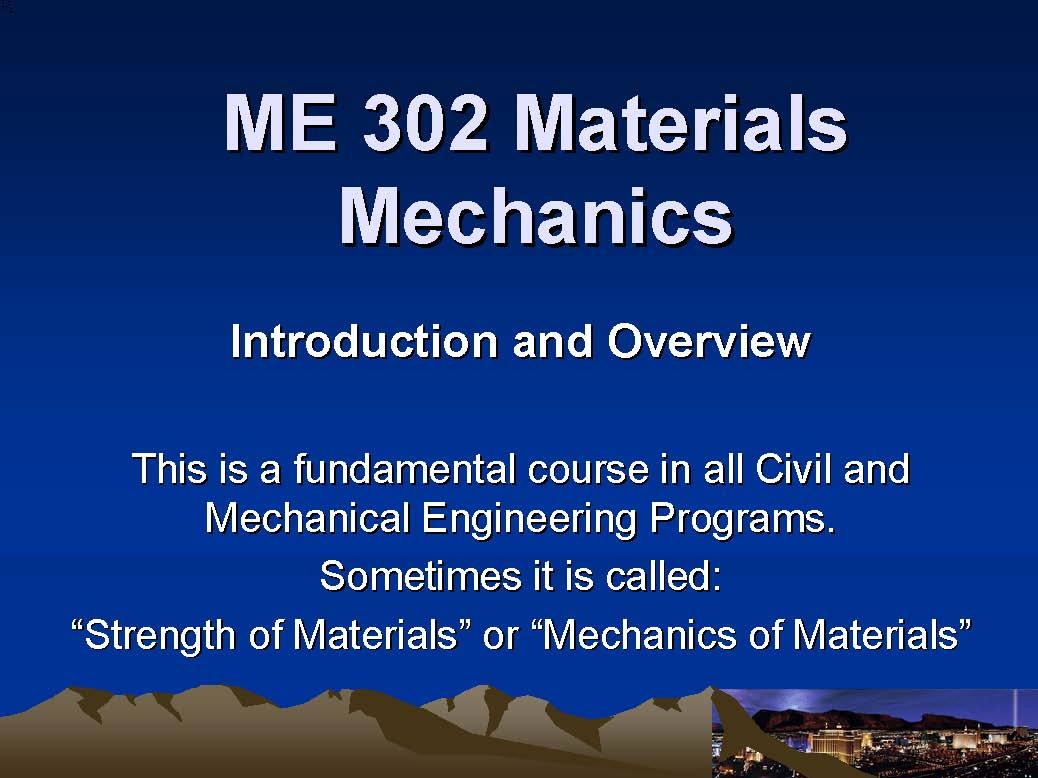 MATERIALS MECHANICS
