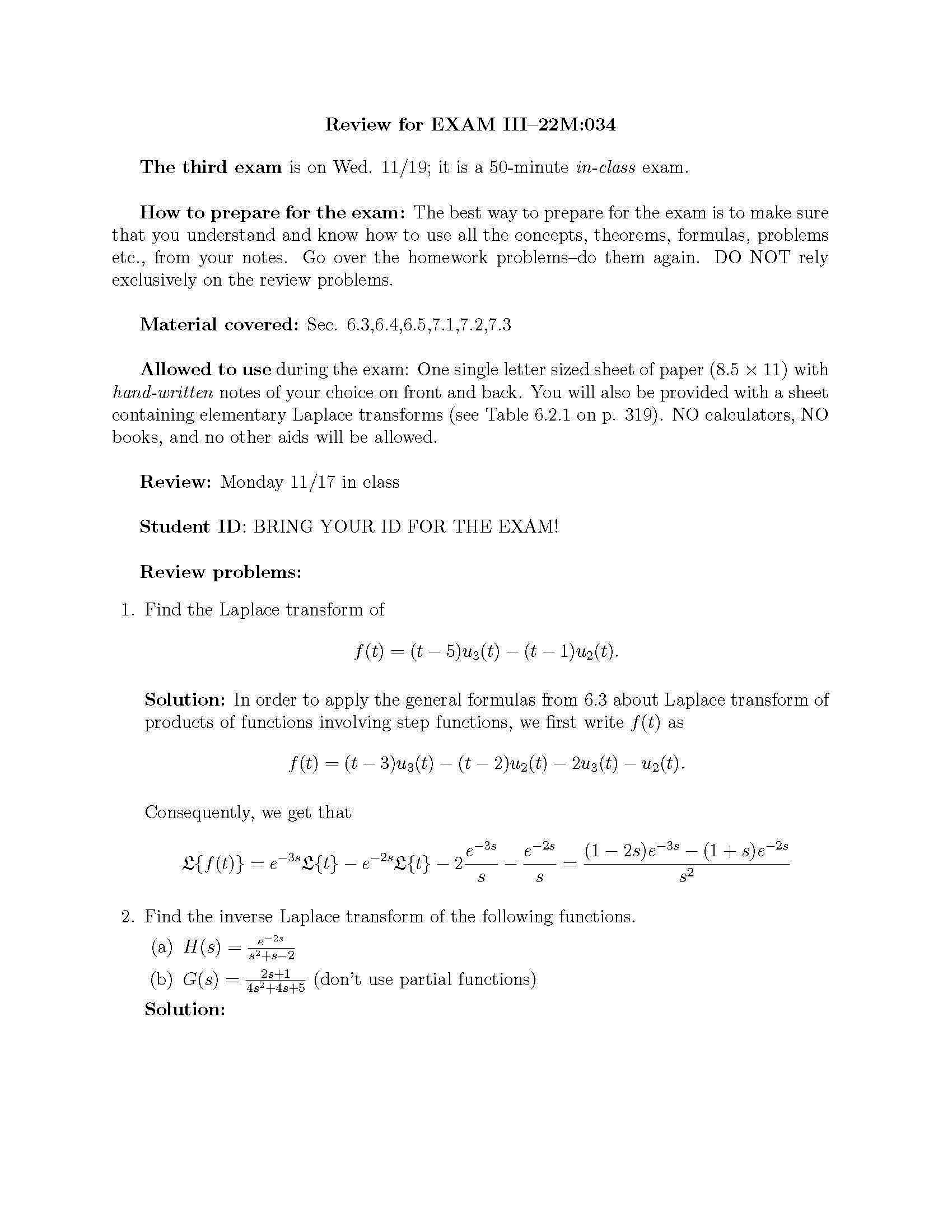 Engineer Math IV Differential Equations