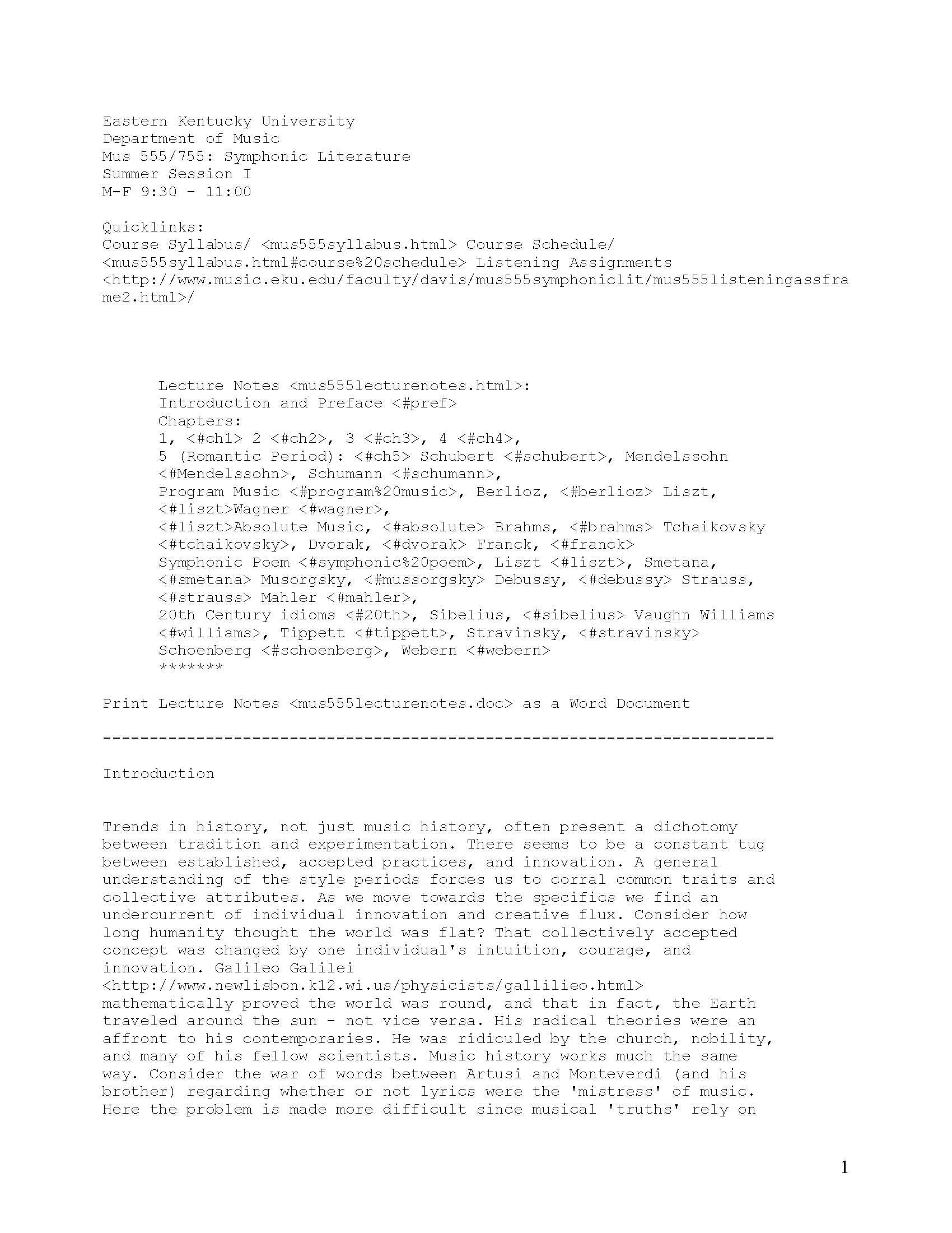 Symphonic Music Literature