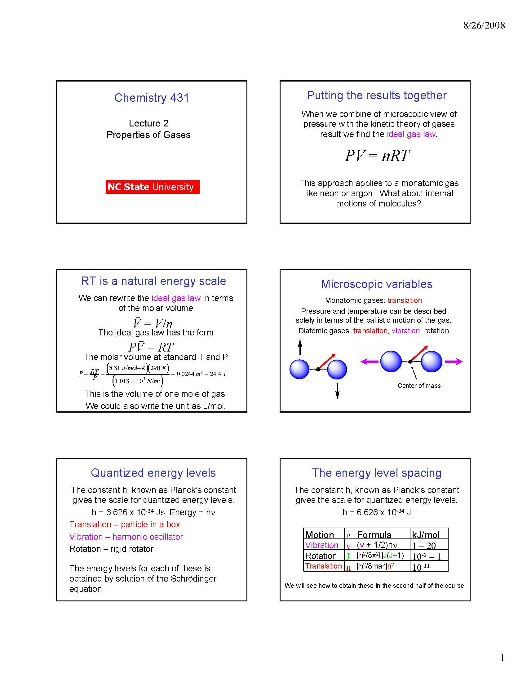 Physical Chemistry I