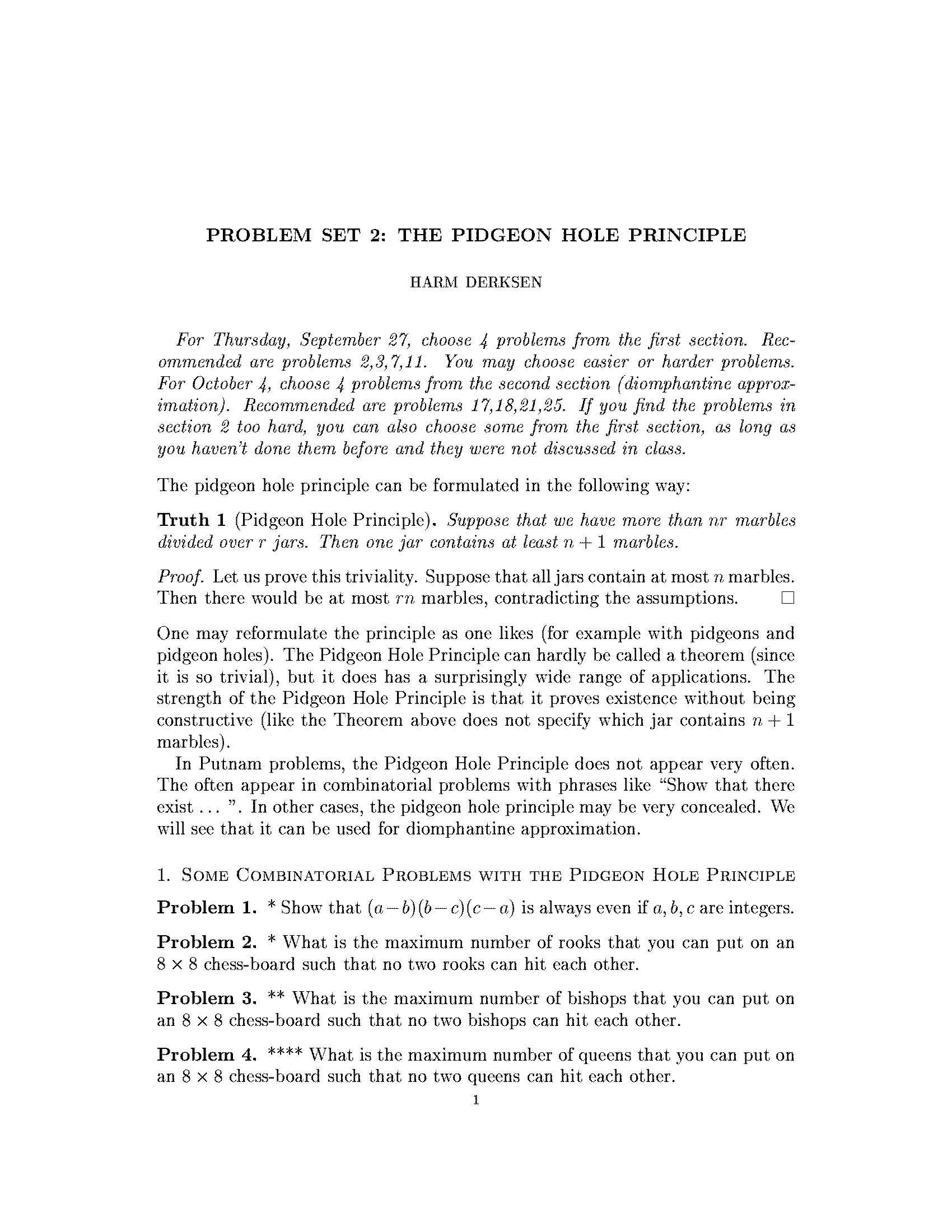 Problem Seminar