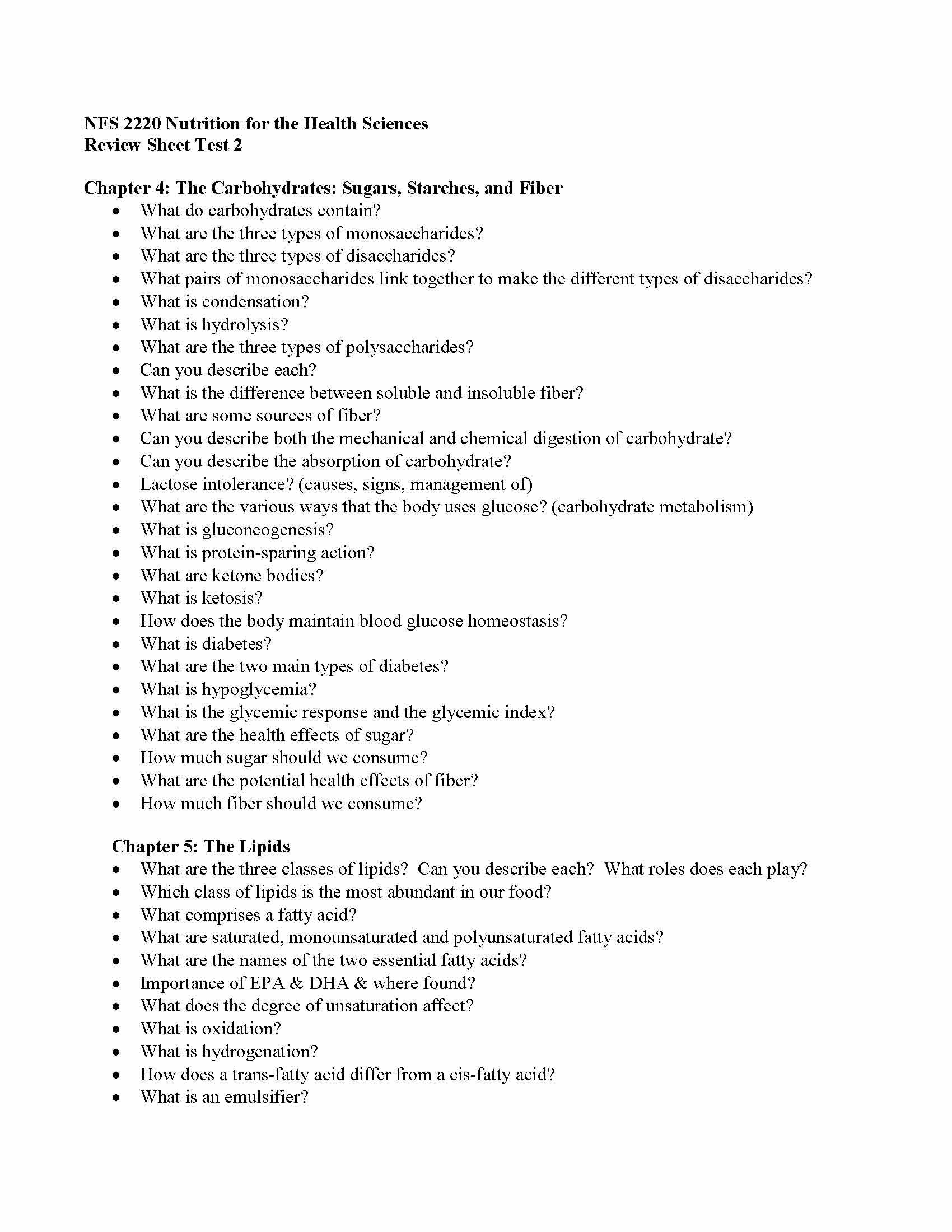 Nutrition for the Health Sciences