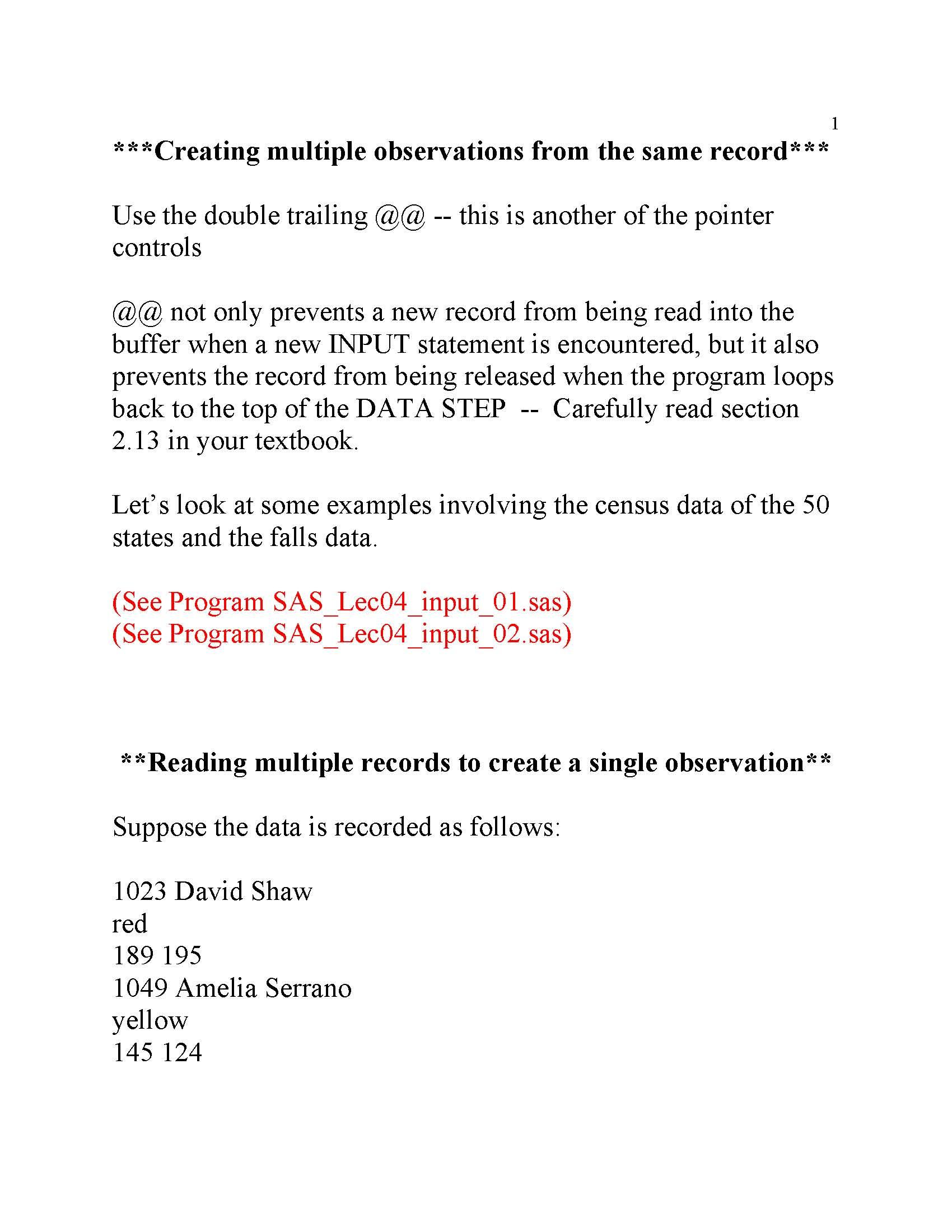INTRO TO STATISTICAL COMPUTING