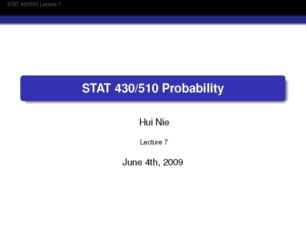 PROBABILITY