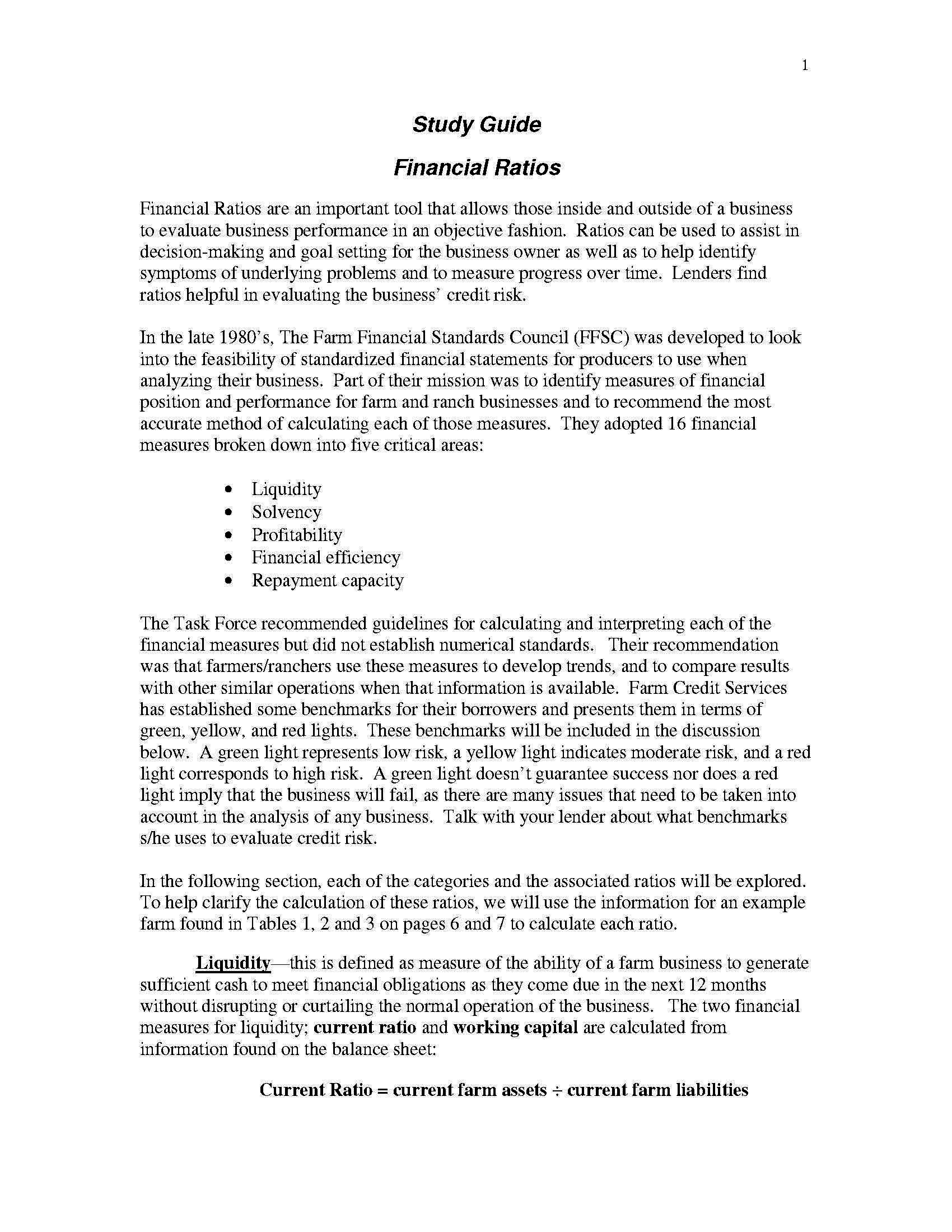 Financial Analysis II