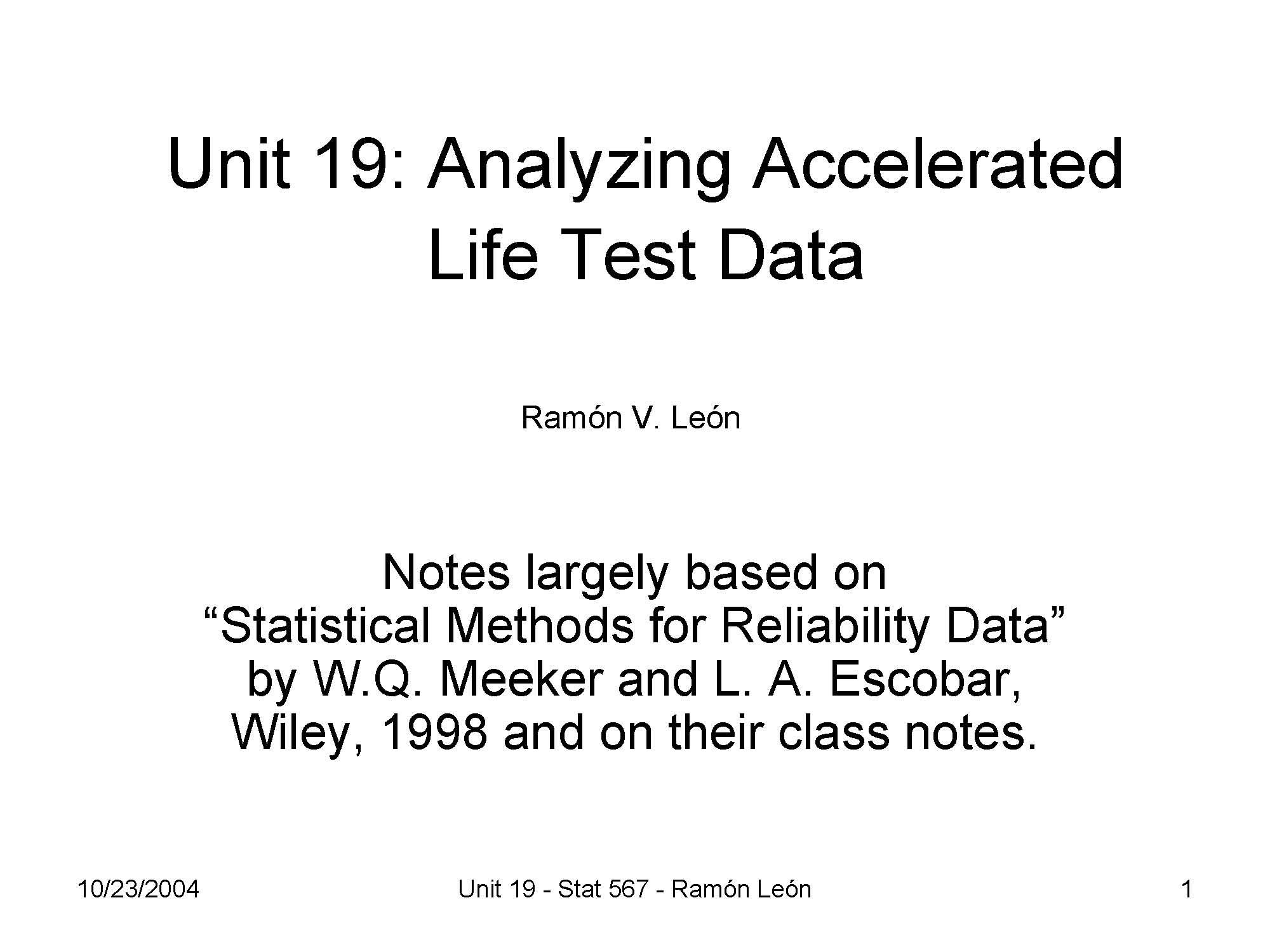 Analysis of Lifetime Data