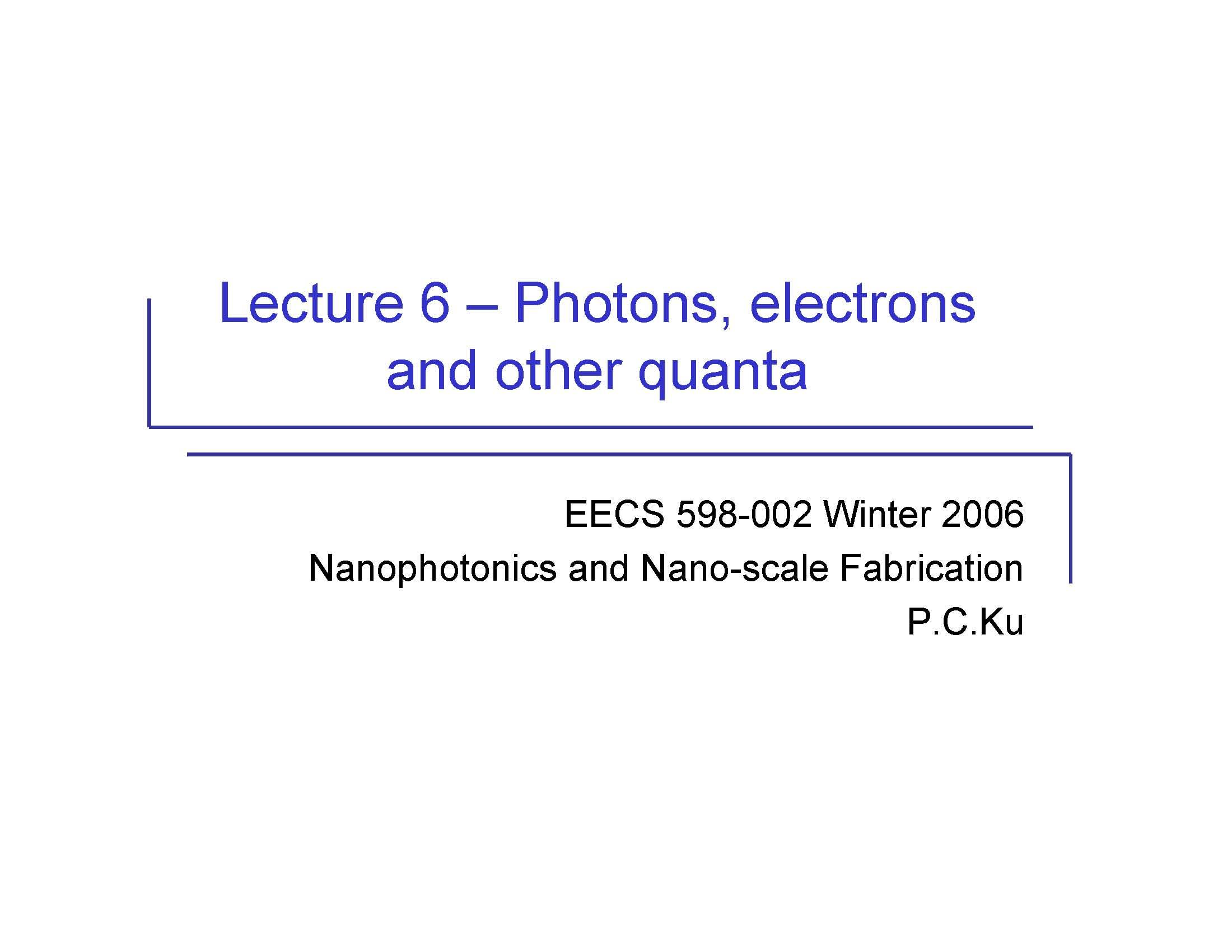 Special Topics