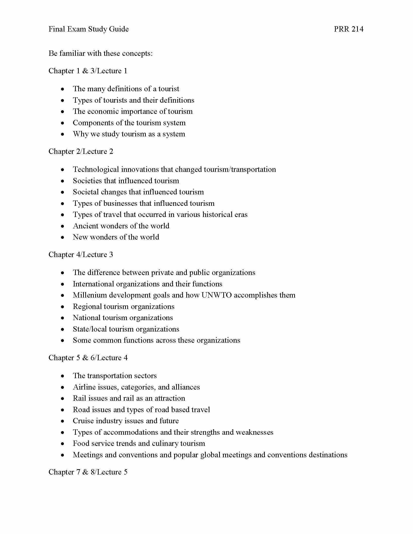 Intro to Travel and Tourism