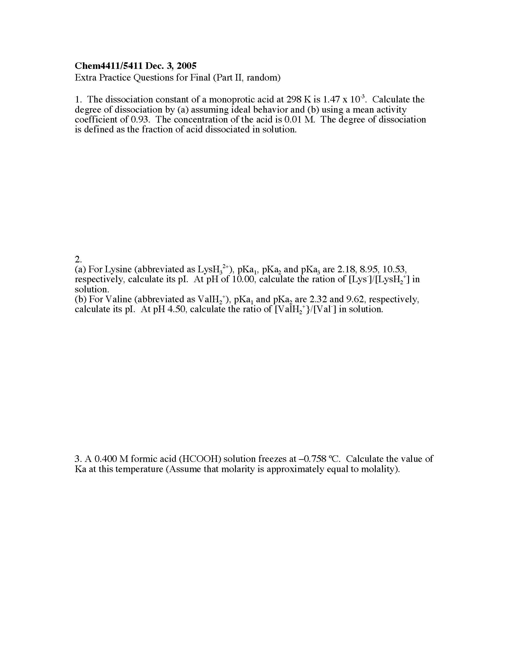Physical Chemistry with Biochemistry Applications 1