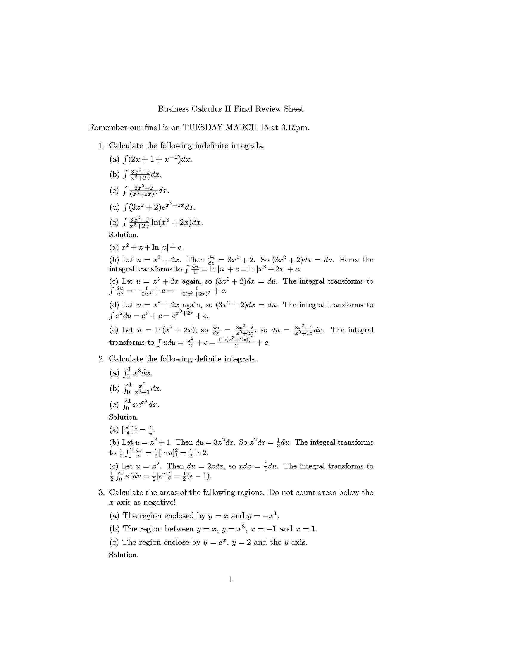 Calc Bus & Soc Sci II