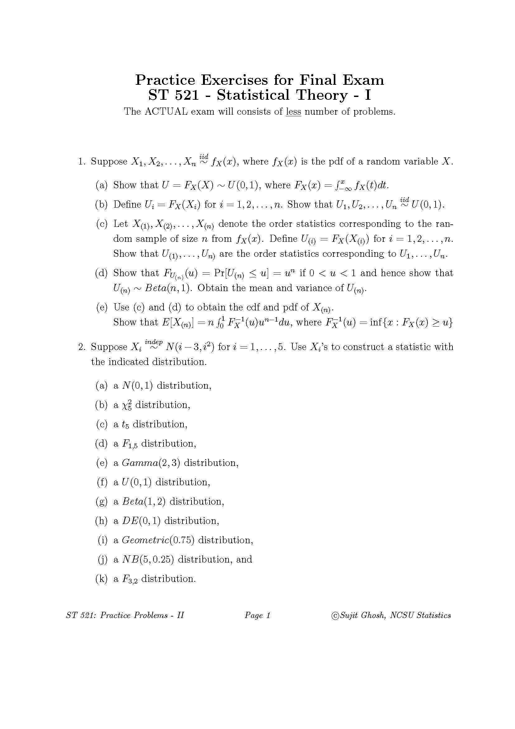 Statistical Theory I