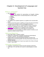 Child Psychology- Chapter 6: Development of Language and Symbol Use