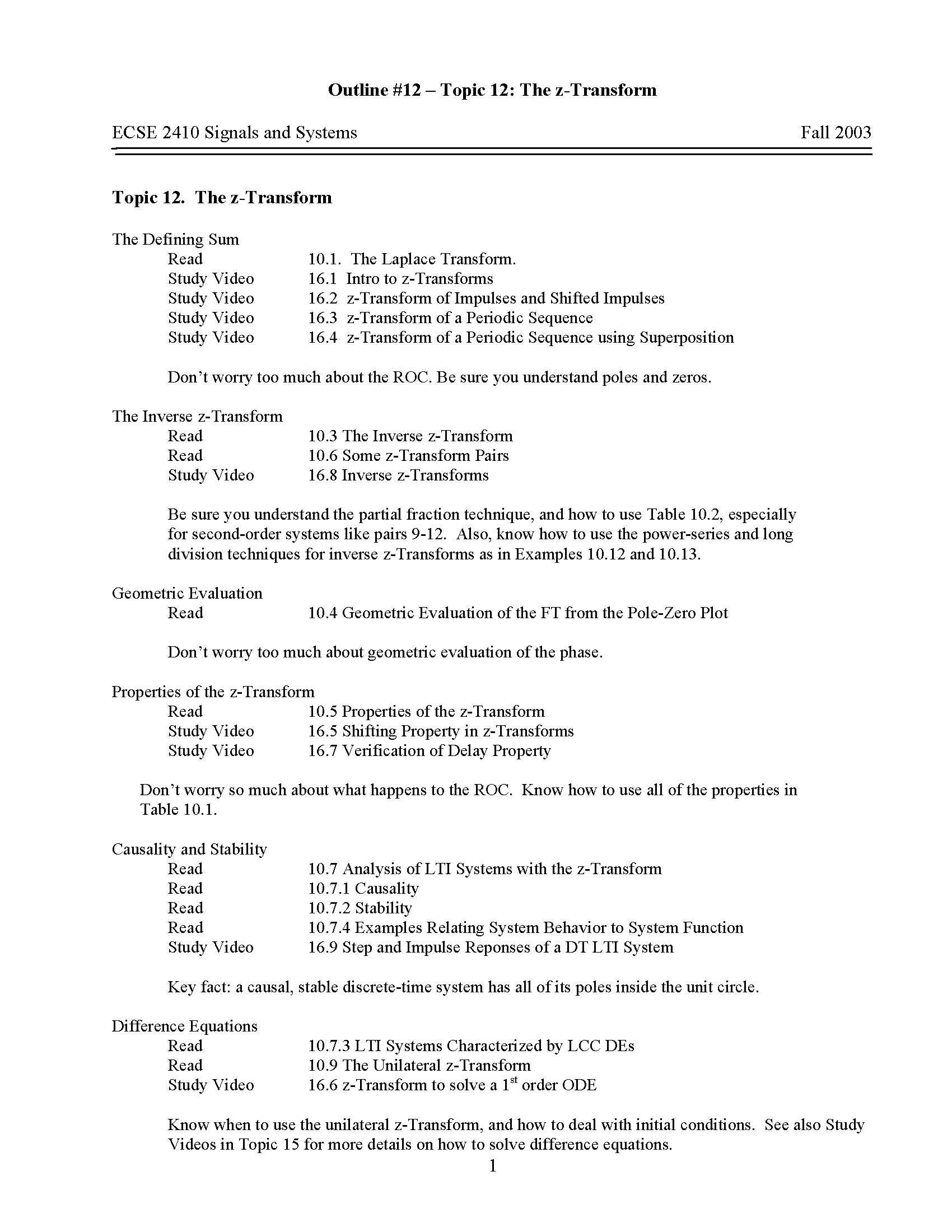 SIGNALS & SYSTEMS