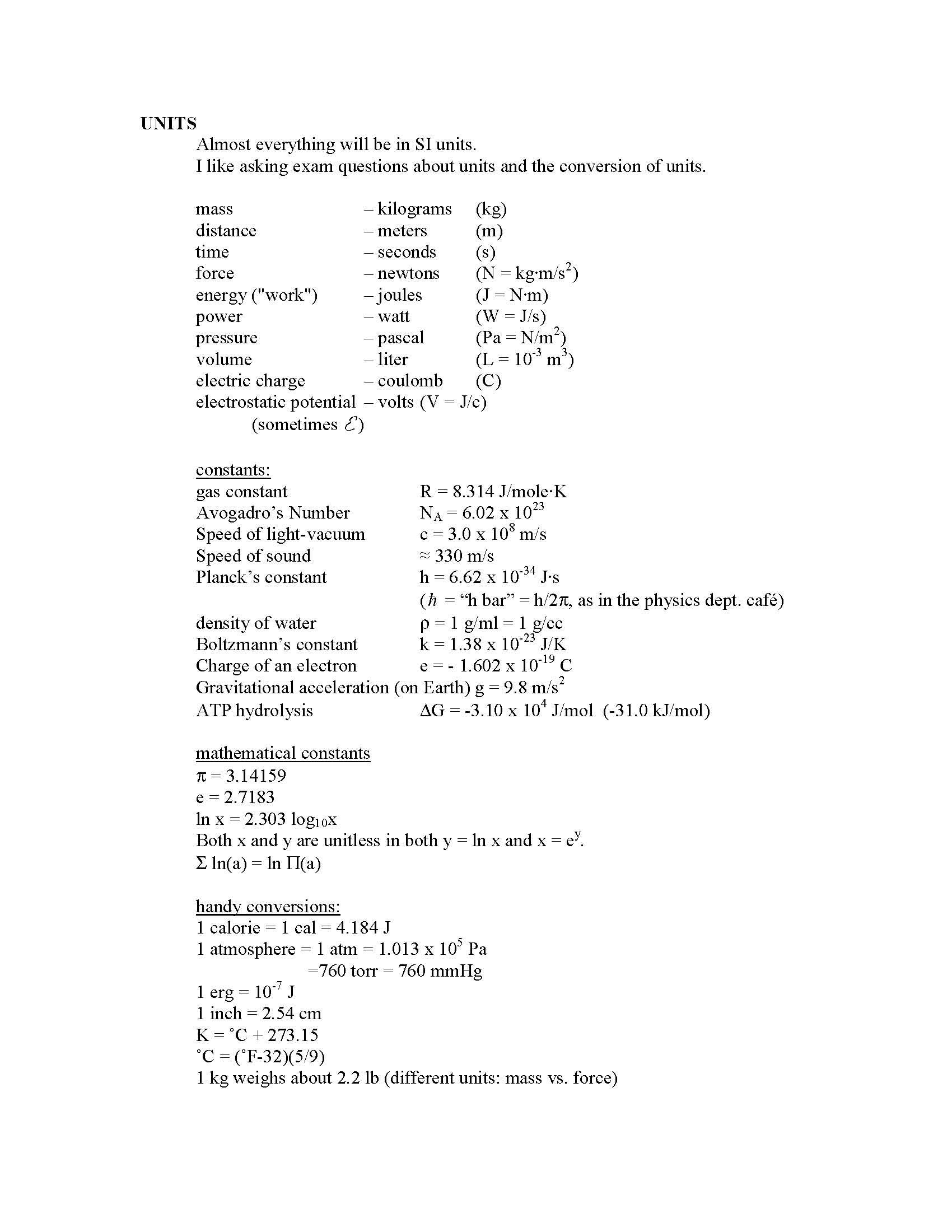 PHYS CHEM BIOC I