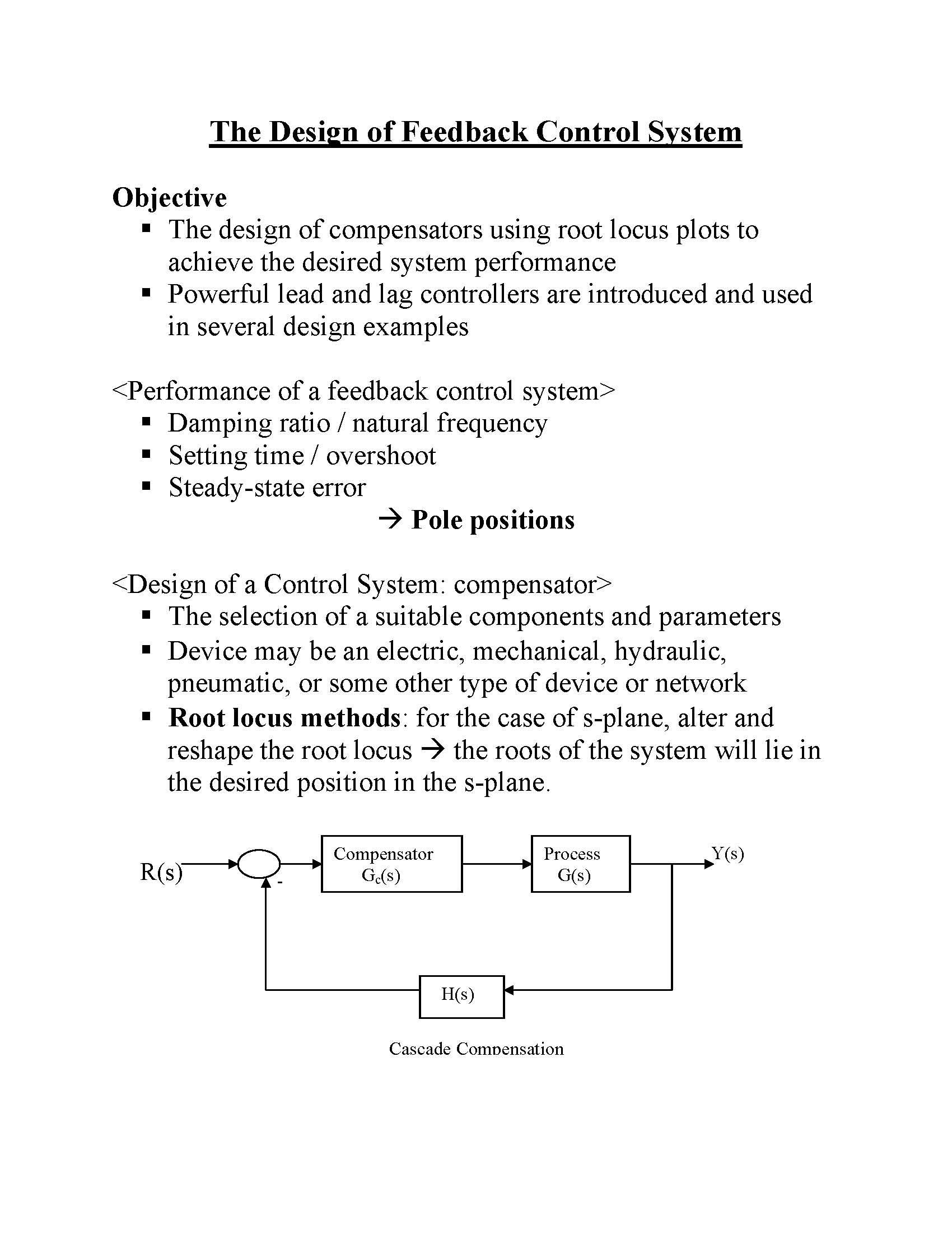 Linear Control Systems