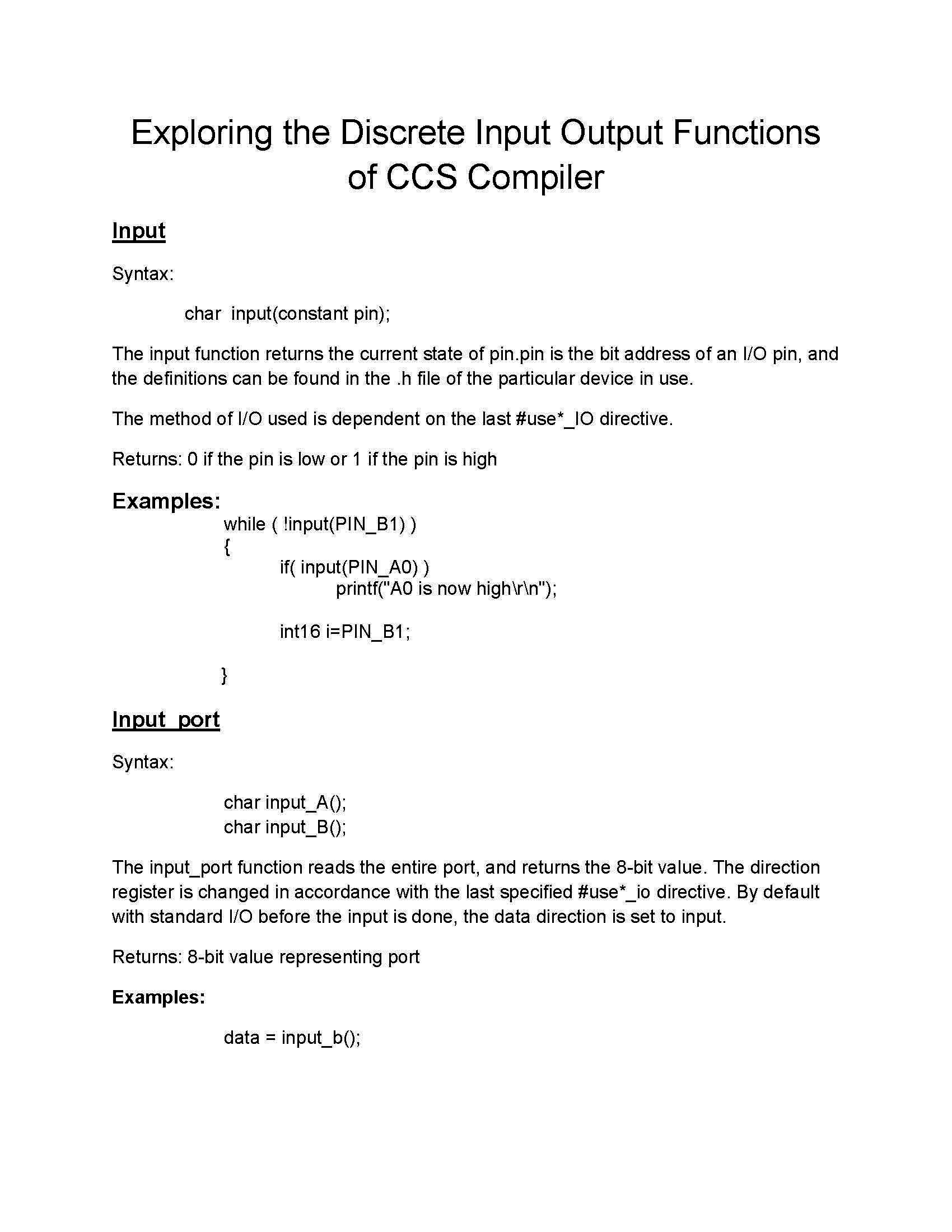 Intro Microcontrollers