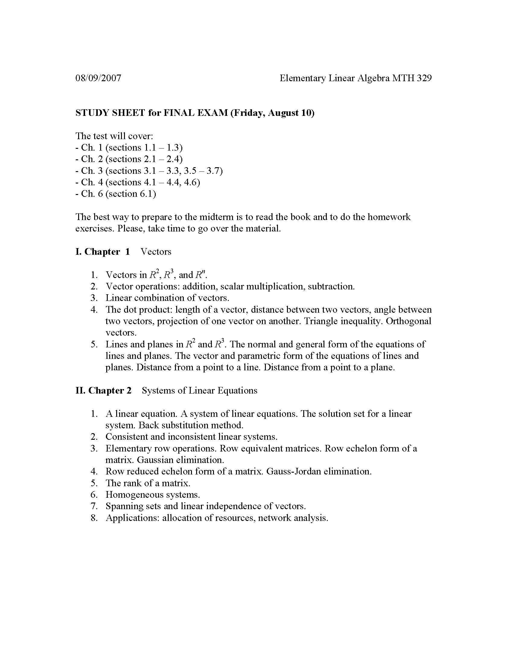 Elementary Linear Algebra