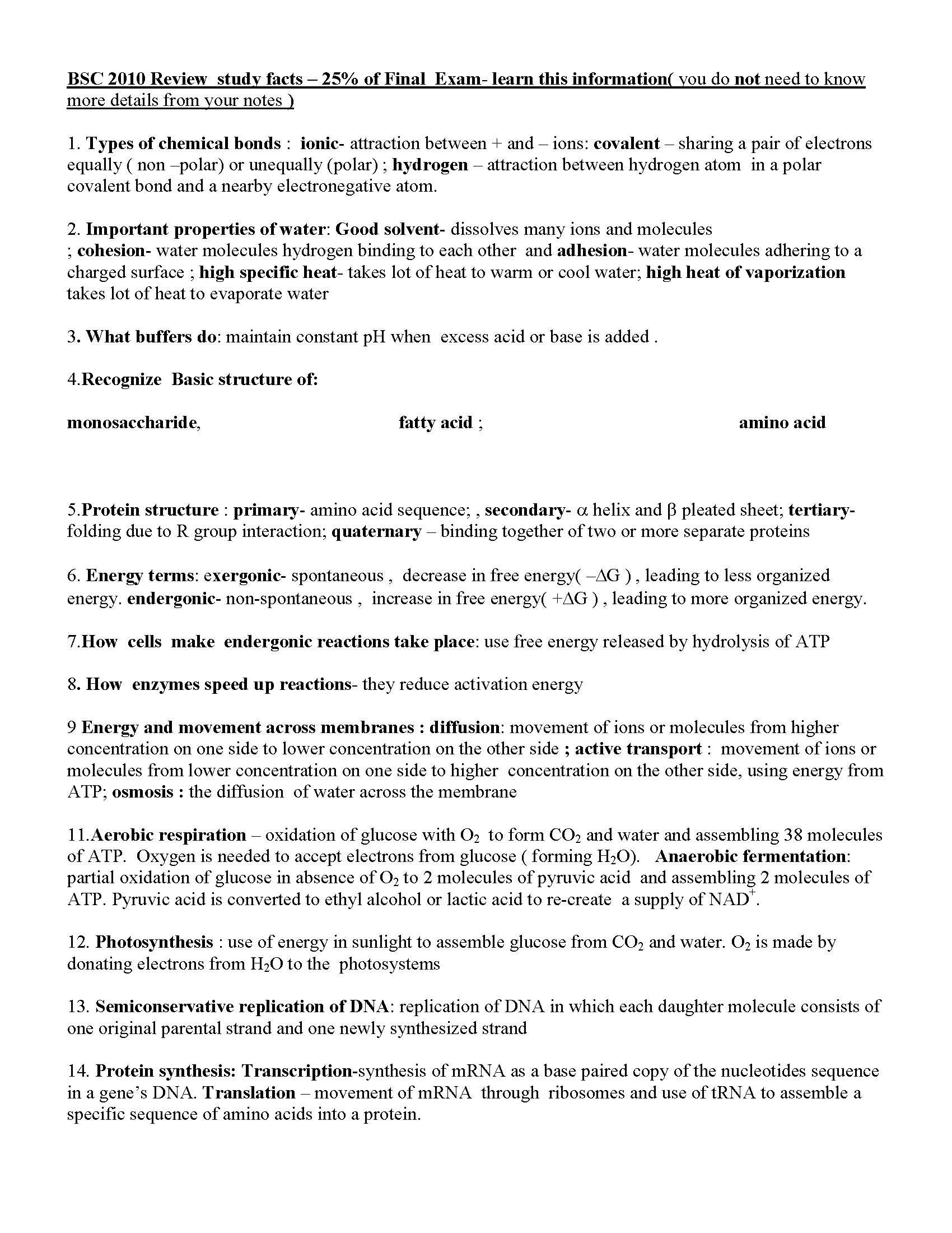BIOLOGICAL SCIENCE I