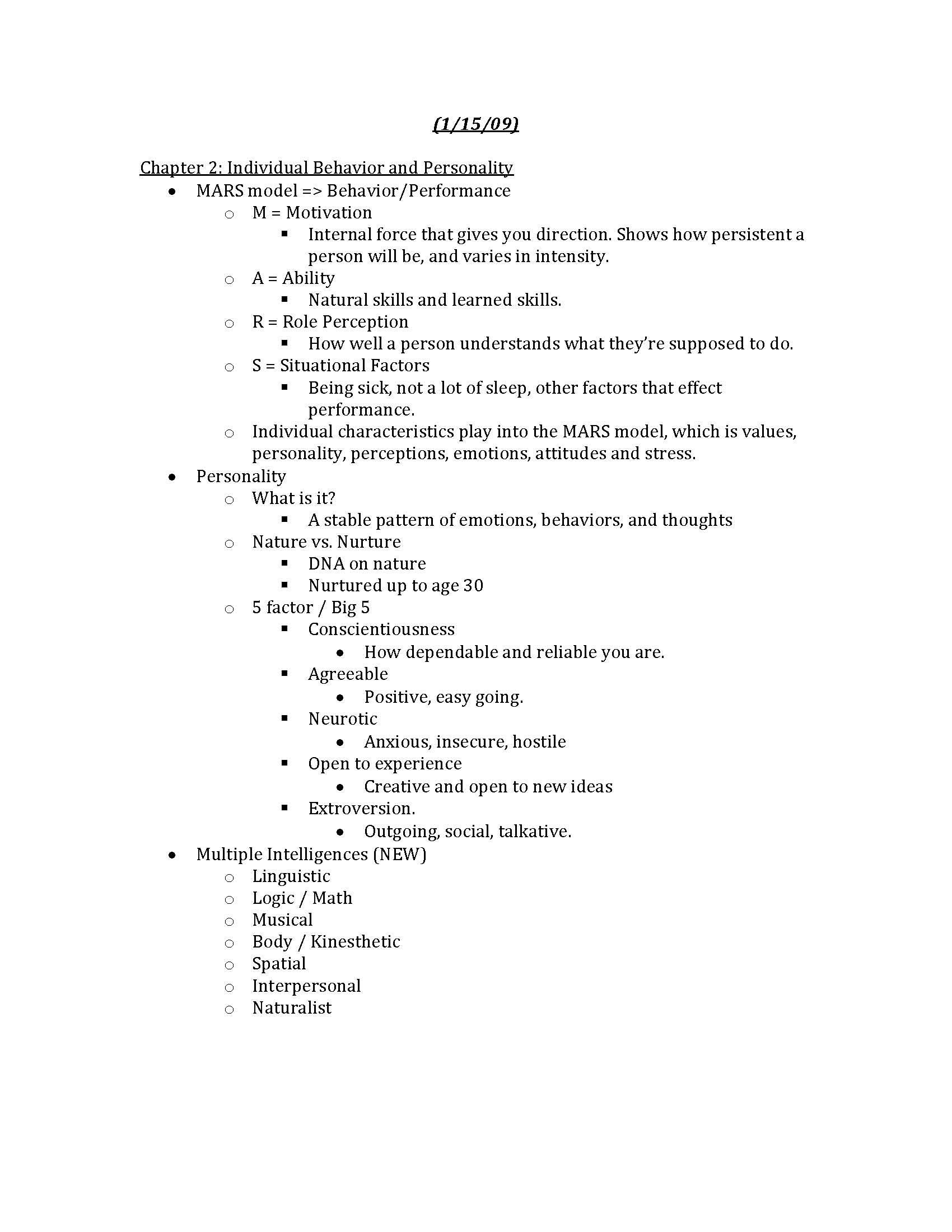 Organizational Behavior