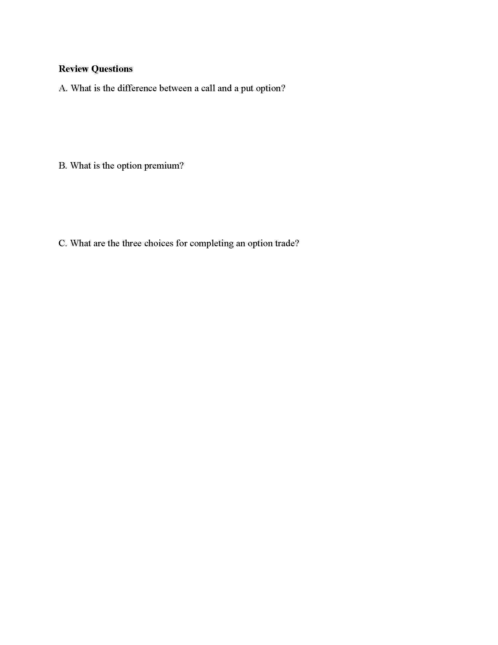 Commodity Marketing I