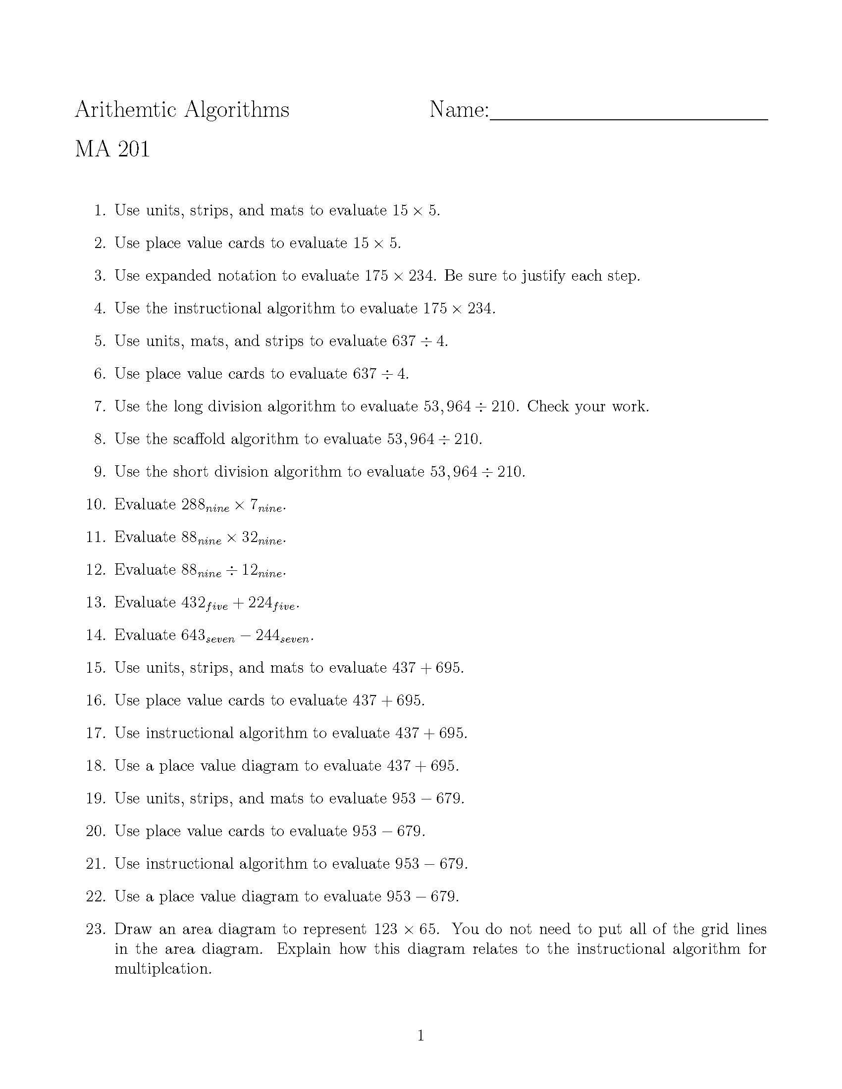 MATH FOR ELEM TEACHERS