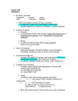 Psych 105 Emotions