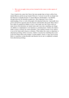 PSY 410 Week 5 - DQ 1_How can you apply what you have learned in this course to other aspects of your life
