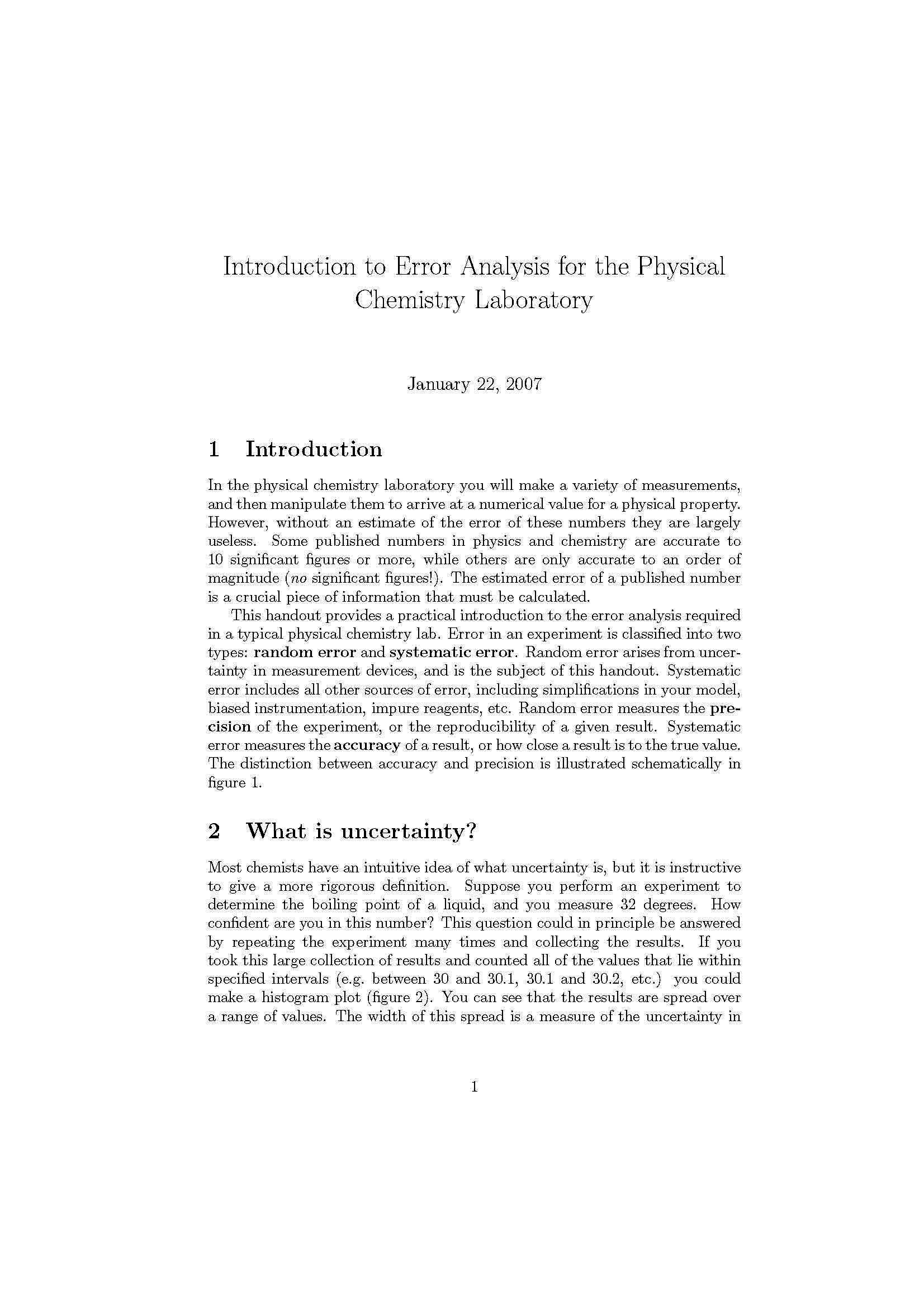 PHYSICAL CHEMISTRY LAB 1
