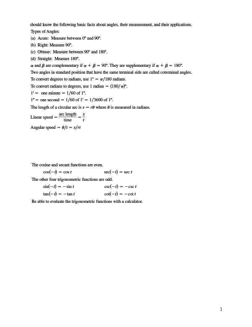 Precalc AlgebraTrigonometry