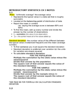 INTRODUCTORY STATISTICS CH 3 NOTES