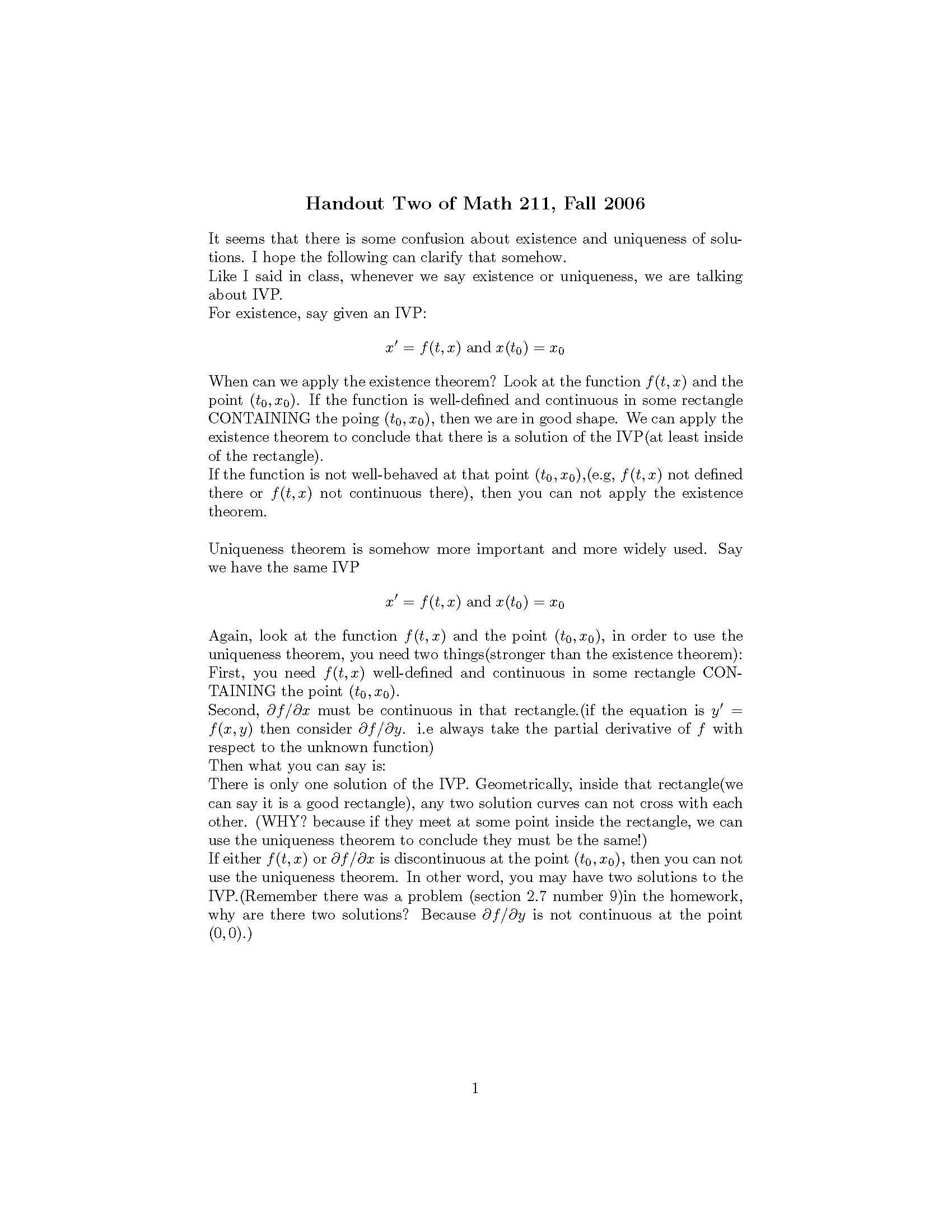 ORDINARY DIFFERENTIAL EQUATIONS AND LINEAR ALGEBRA