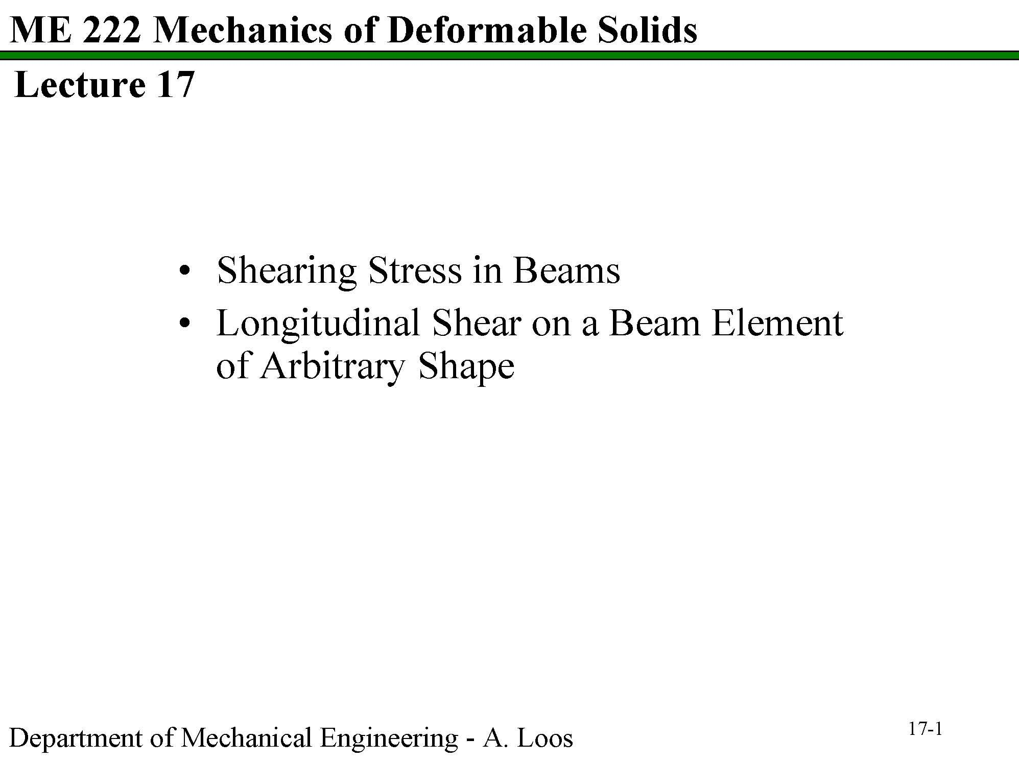 Mechanics of Deformable Solids