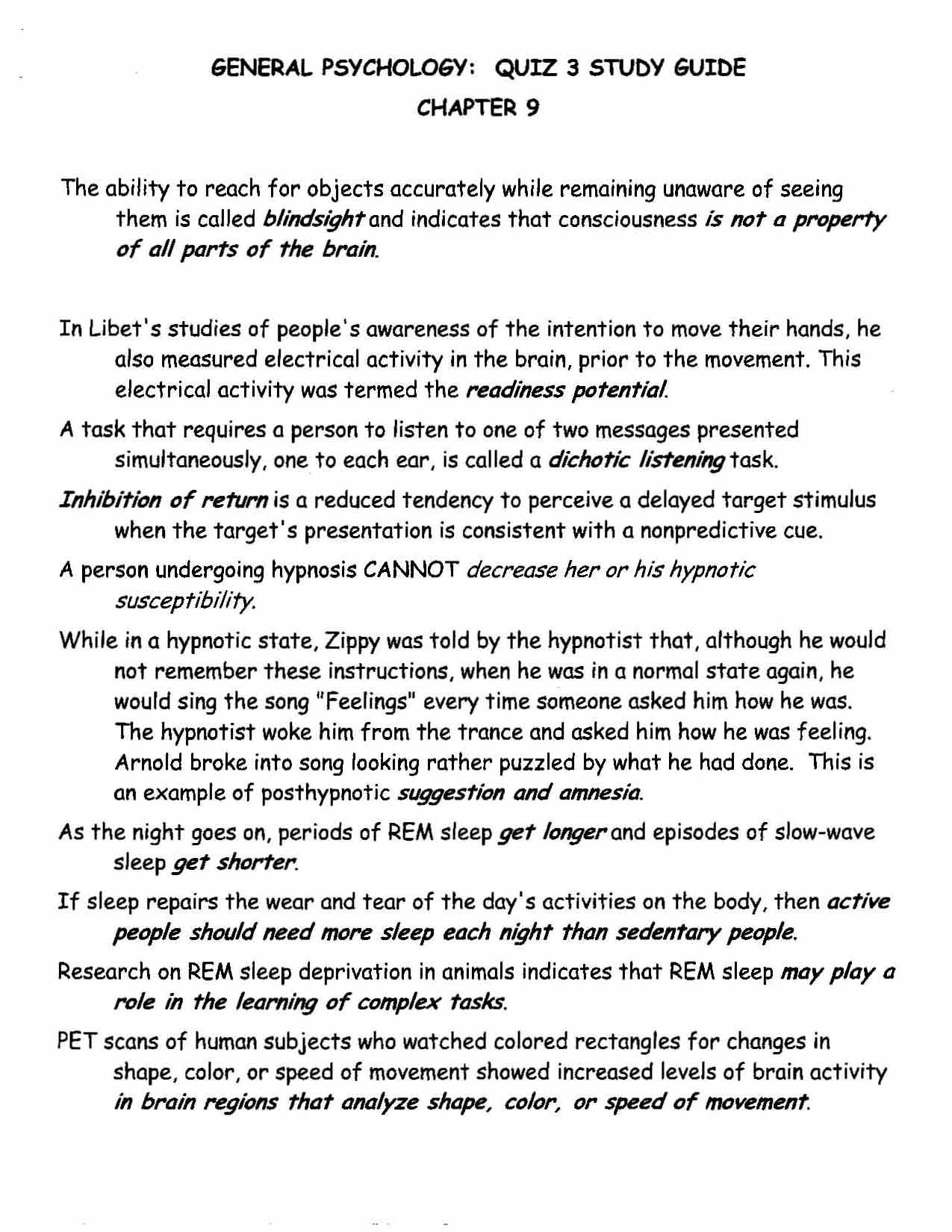 GENERAL PSYCHOLOGY