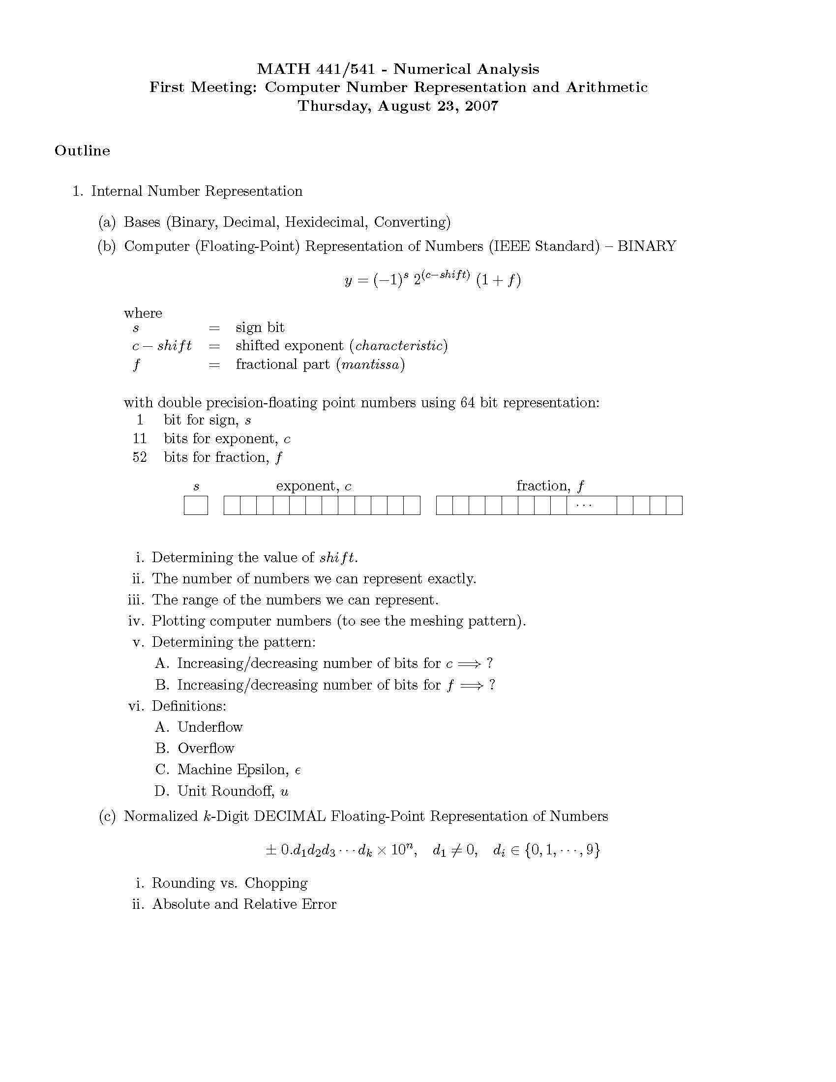 Intro Numerical Analysis