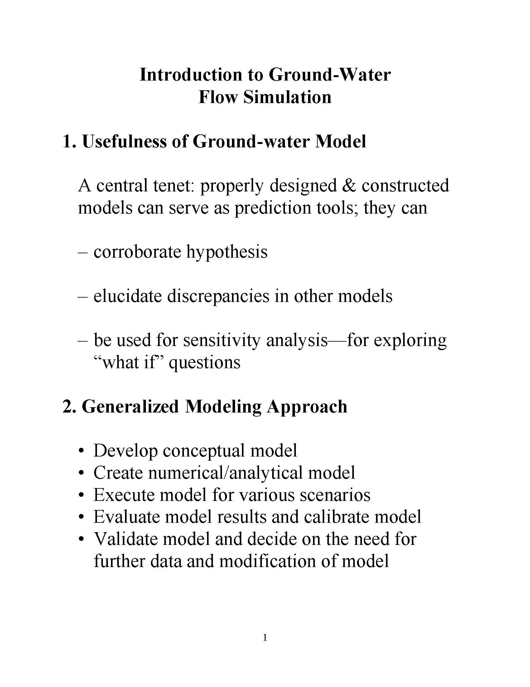 Groundwater Flow and Contaminant Transport