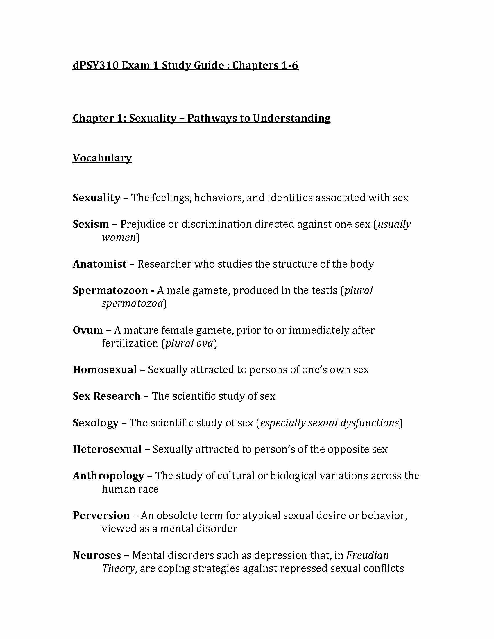 Psy & Bio of Human Sexuality