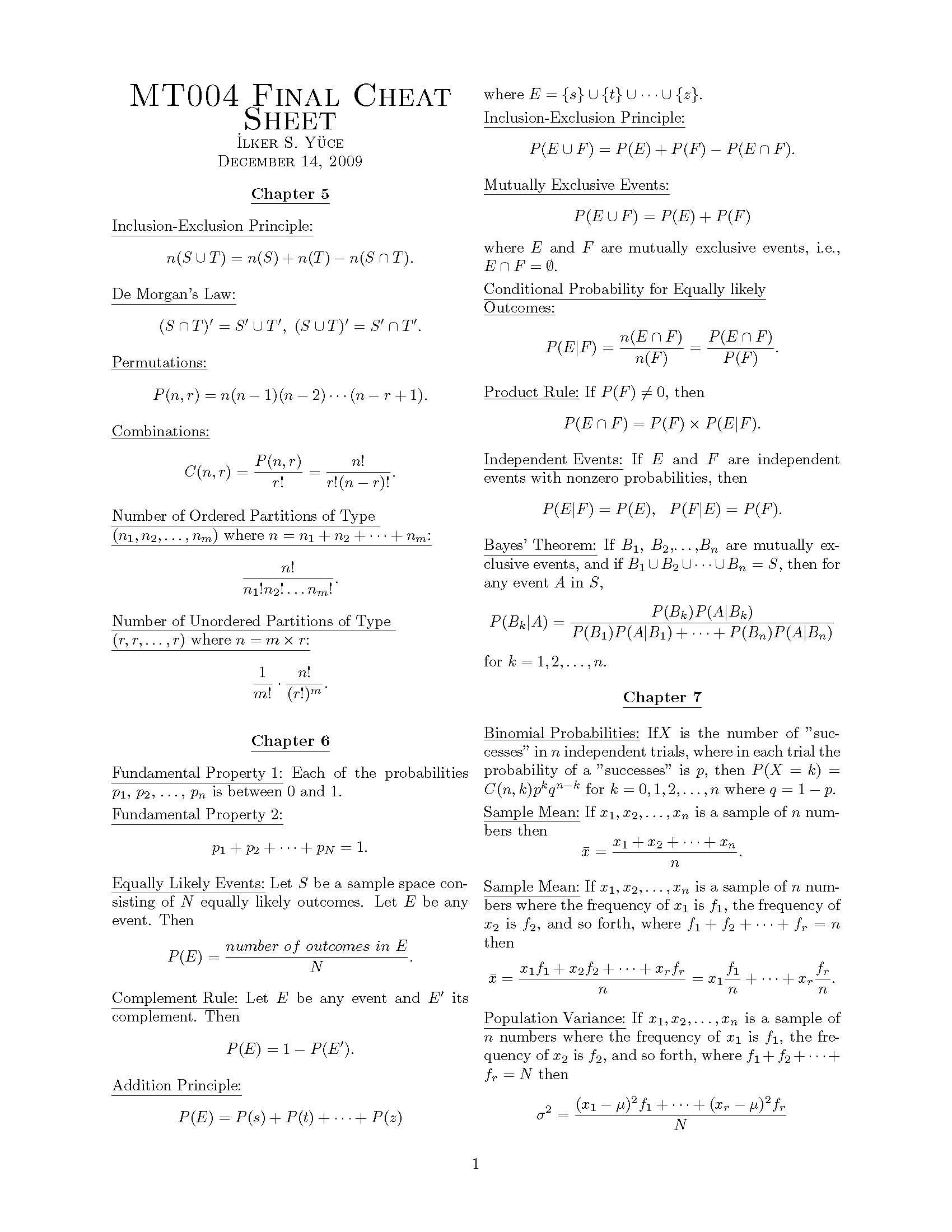 Finite Probability & Applications