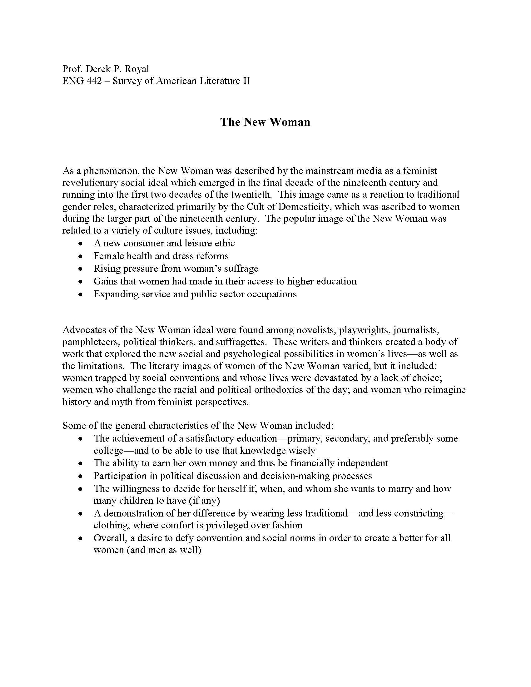 Survey American Lit II