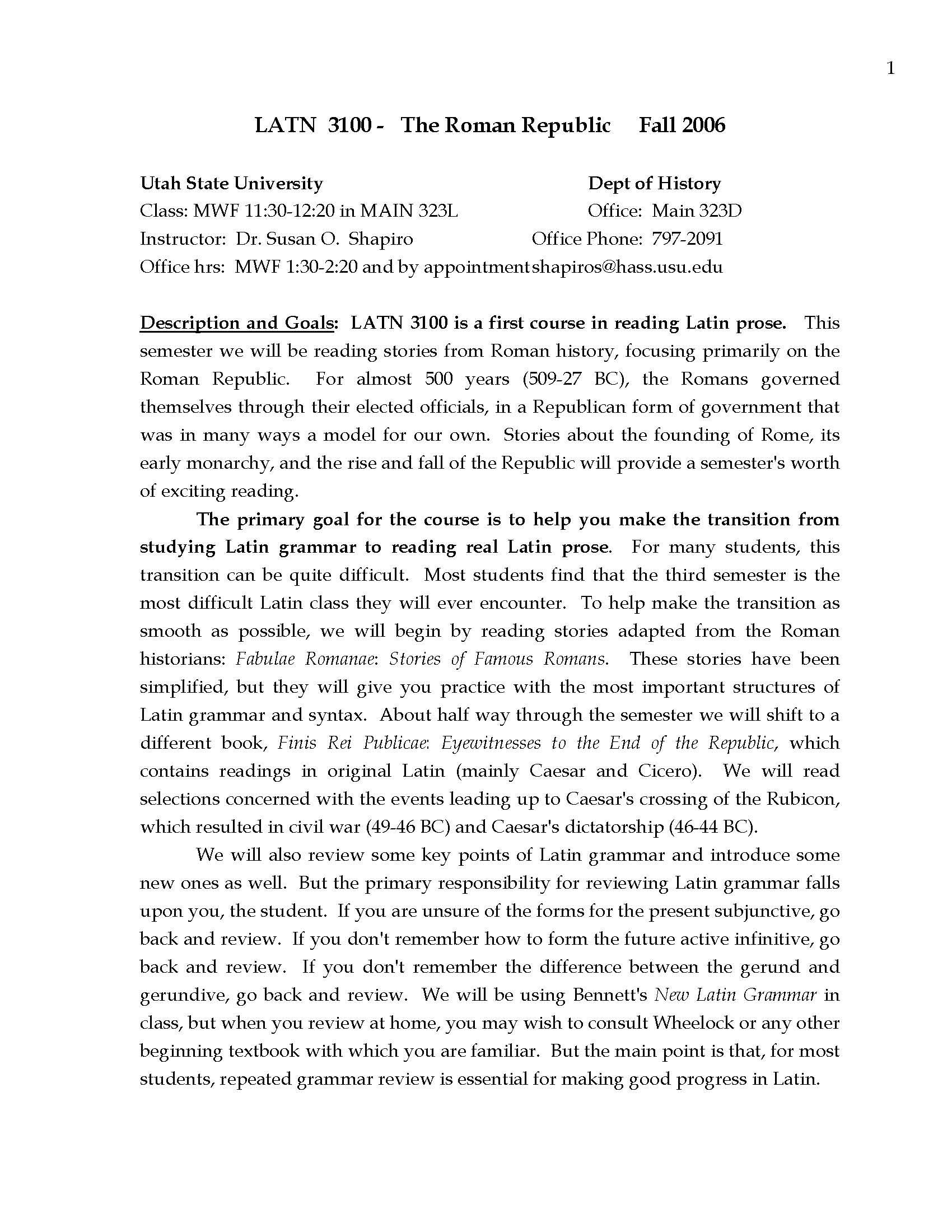 Intermediate Latin Prose