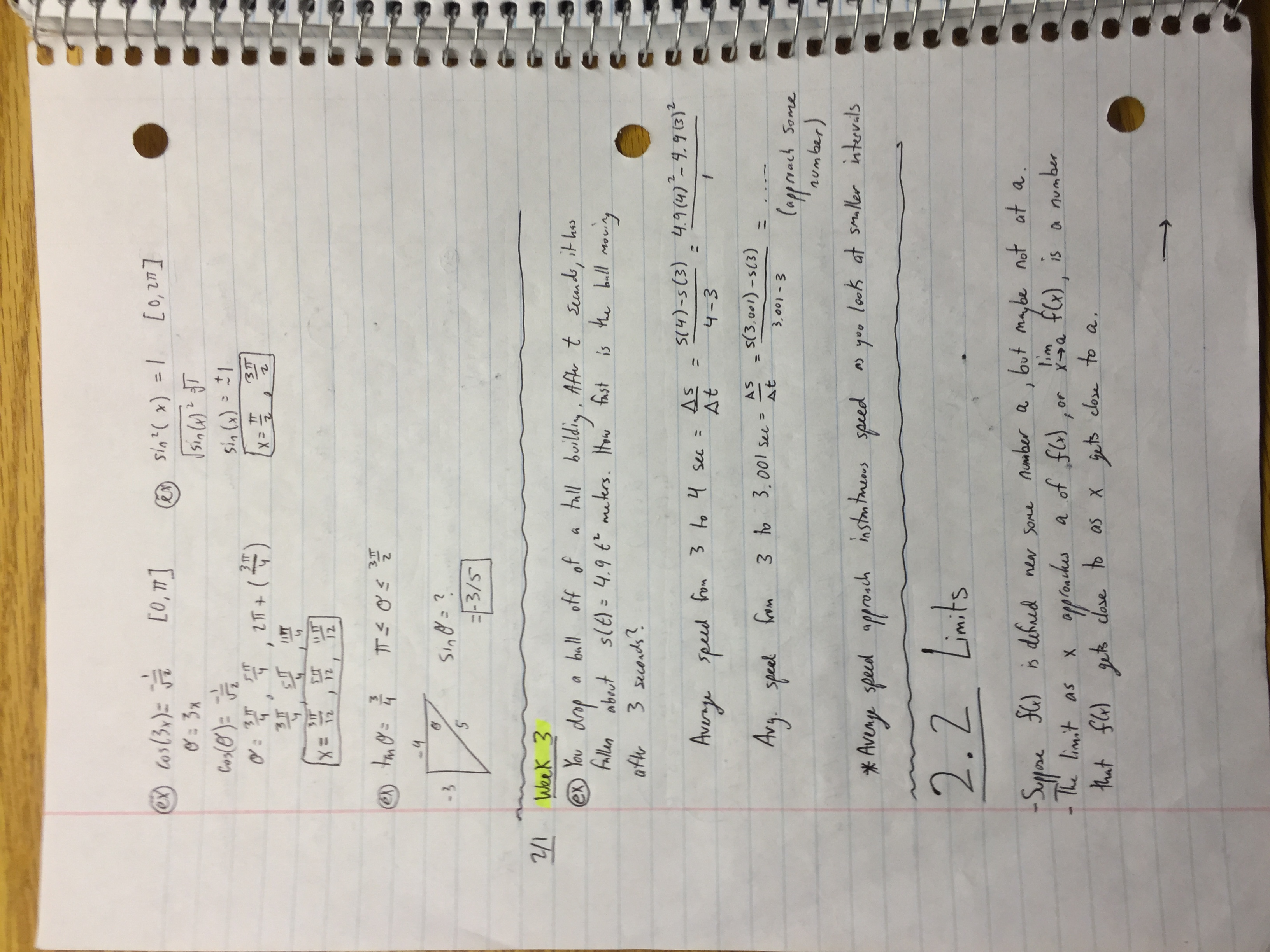 MTH 161 Notes, Week 3